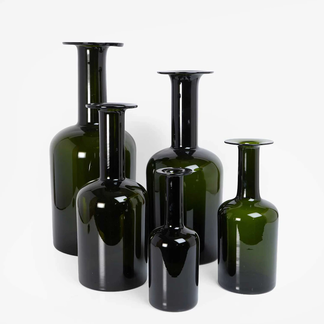 Otto Brauer (Danish, 1911-1984) five Holmegaard Gulvases