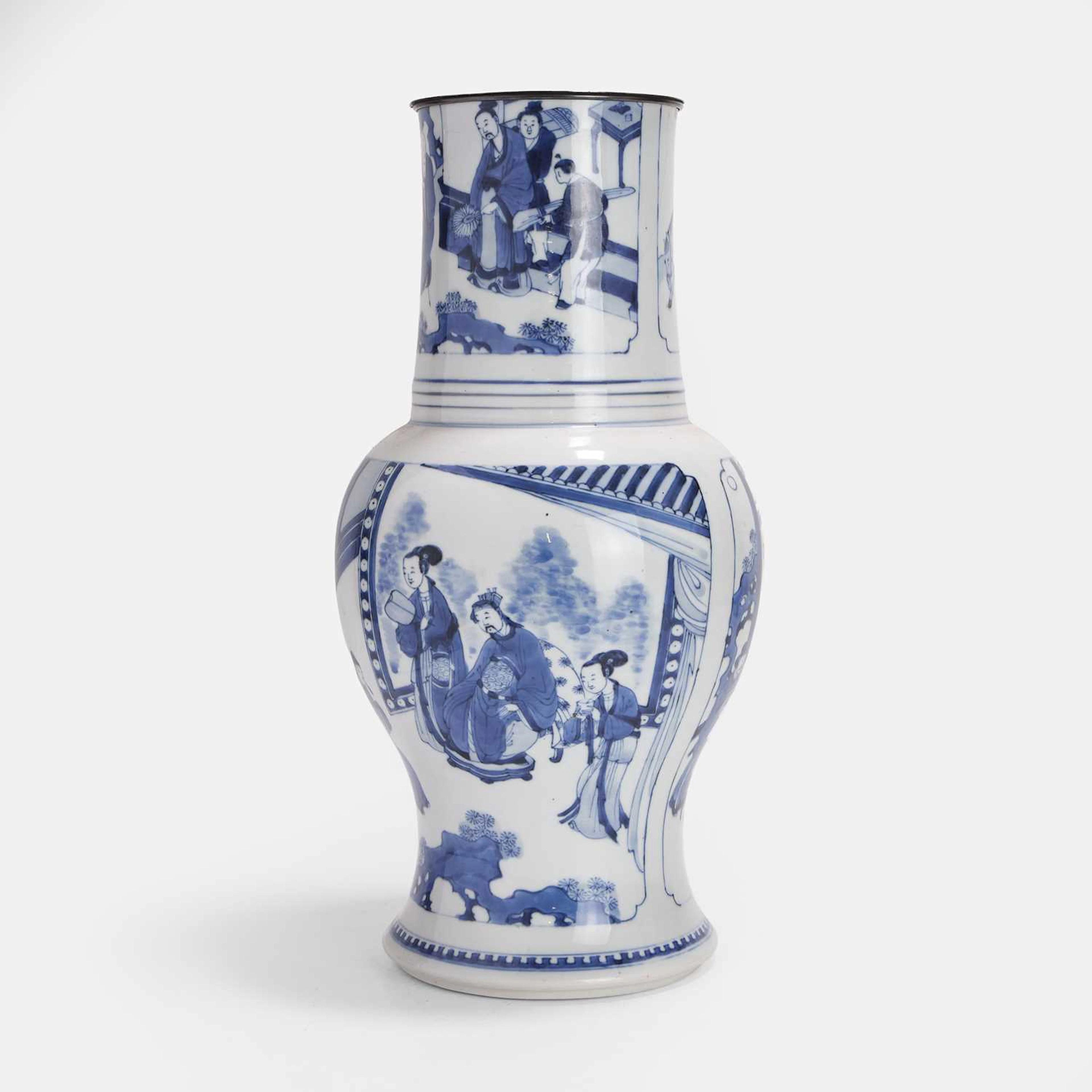 A Chinese blue and white yen-yen vase Kangxi (1662-1722)