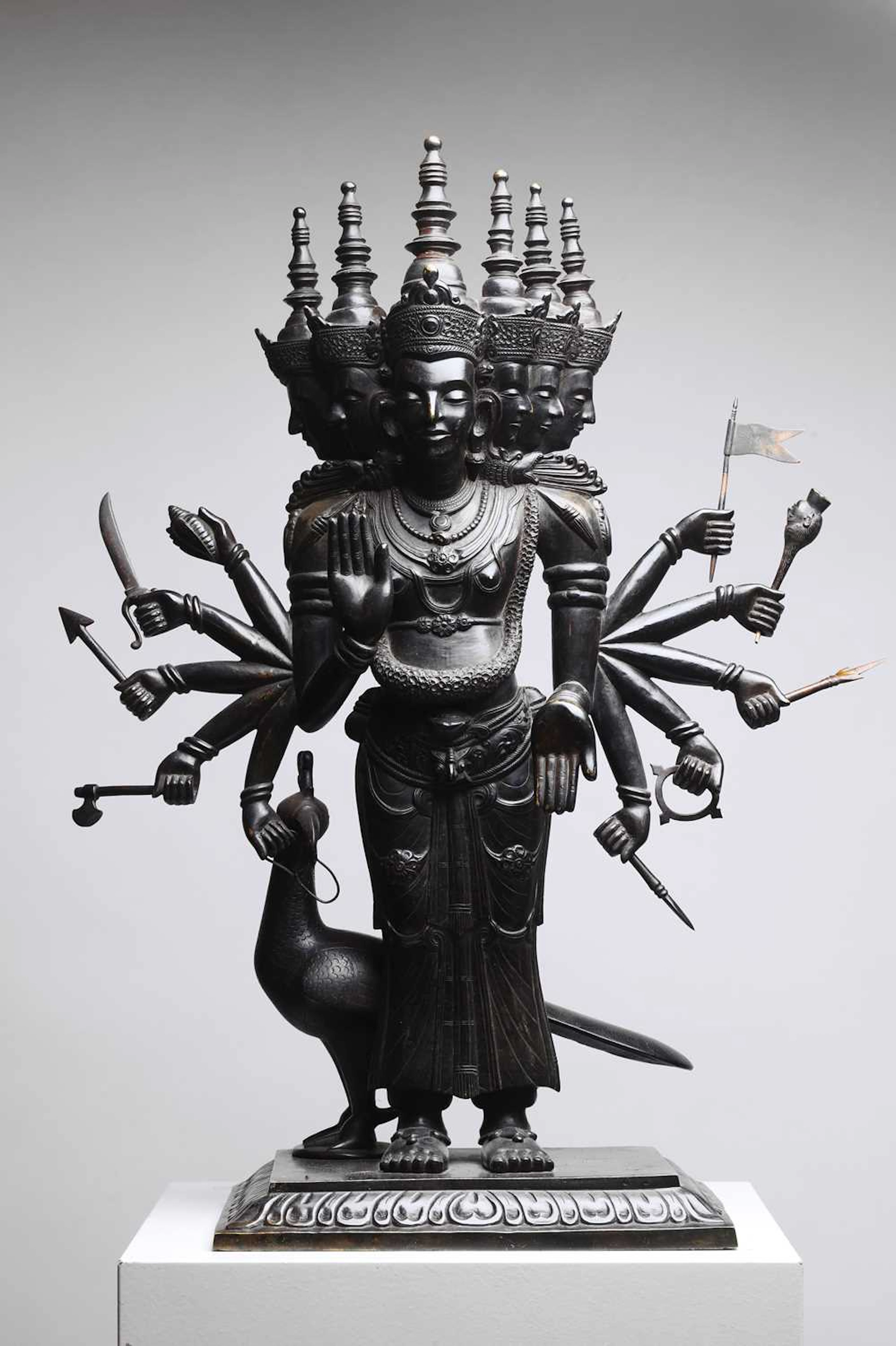 A large bronze figure of Kartikeya late 19th/early 20th century, South