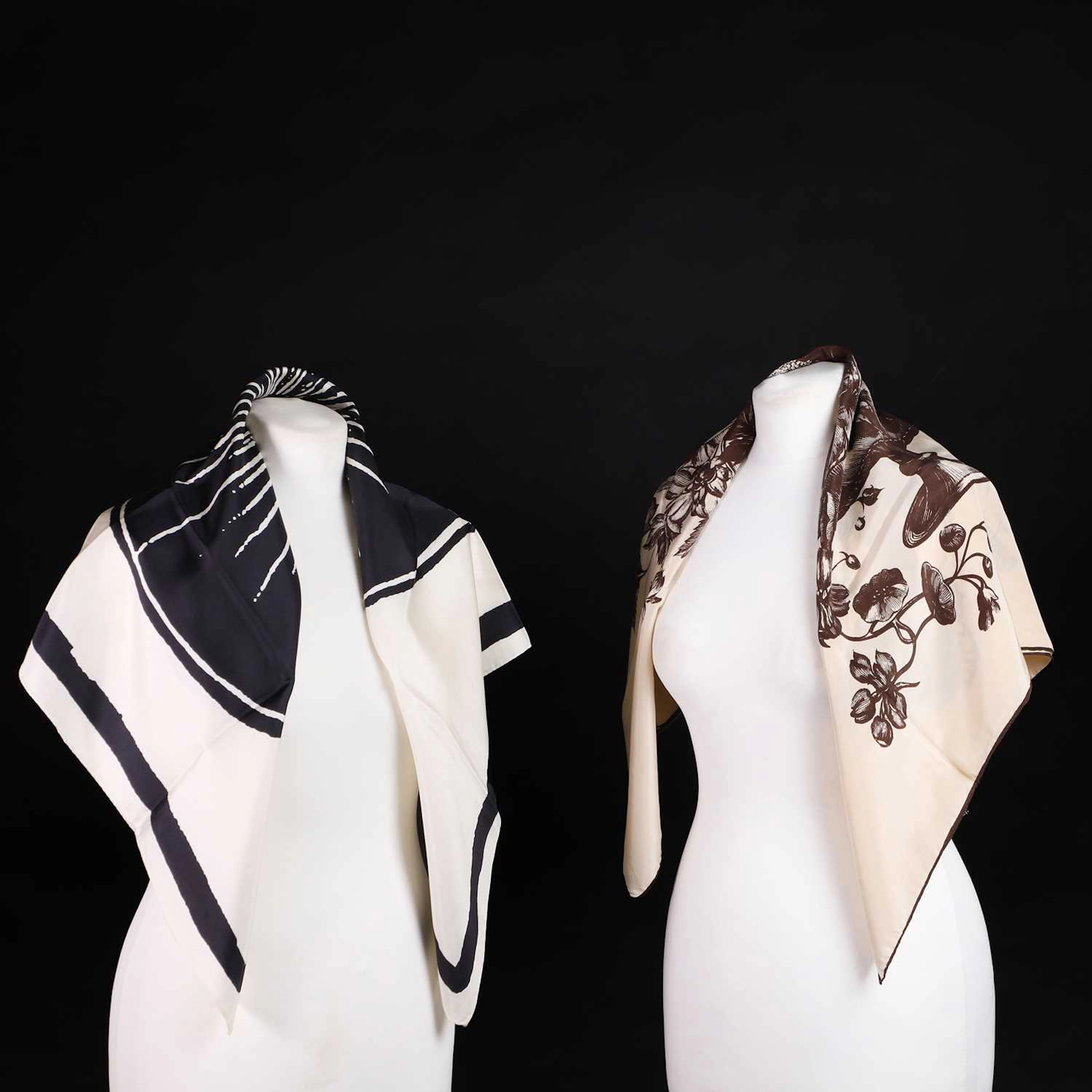 Two silk scarves