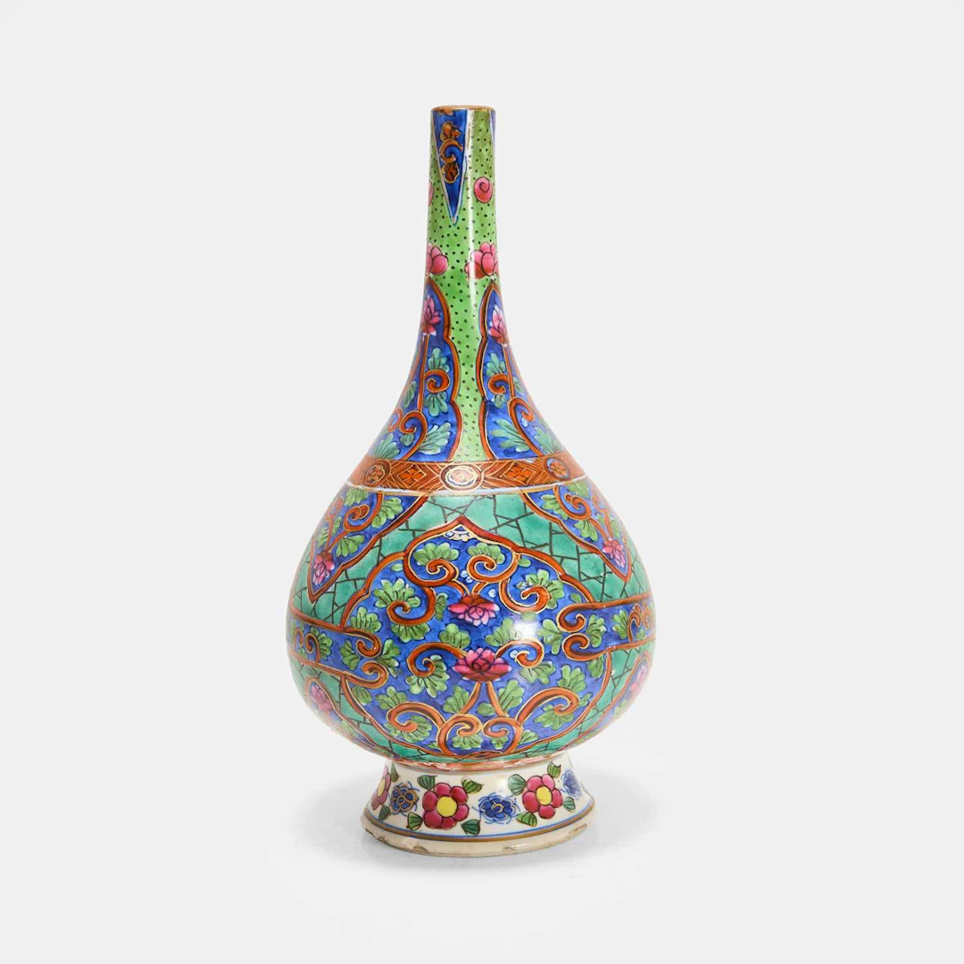 A Chinese clobbered vase 18th century