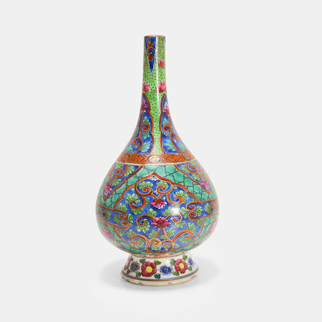 A Chinese clobbered vase 18th century
