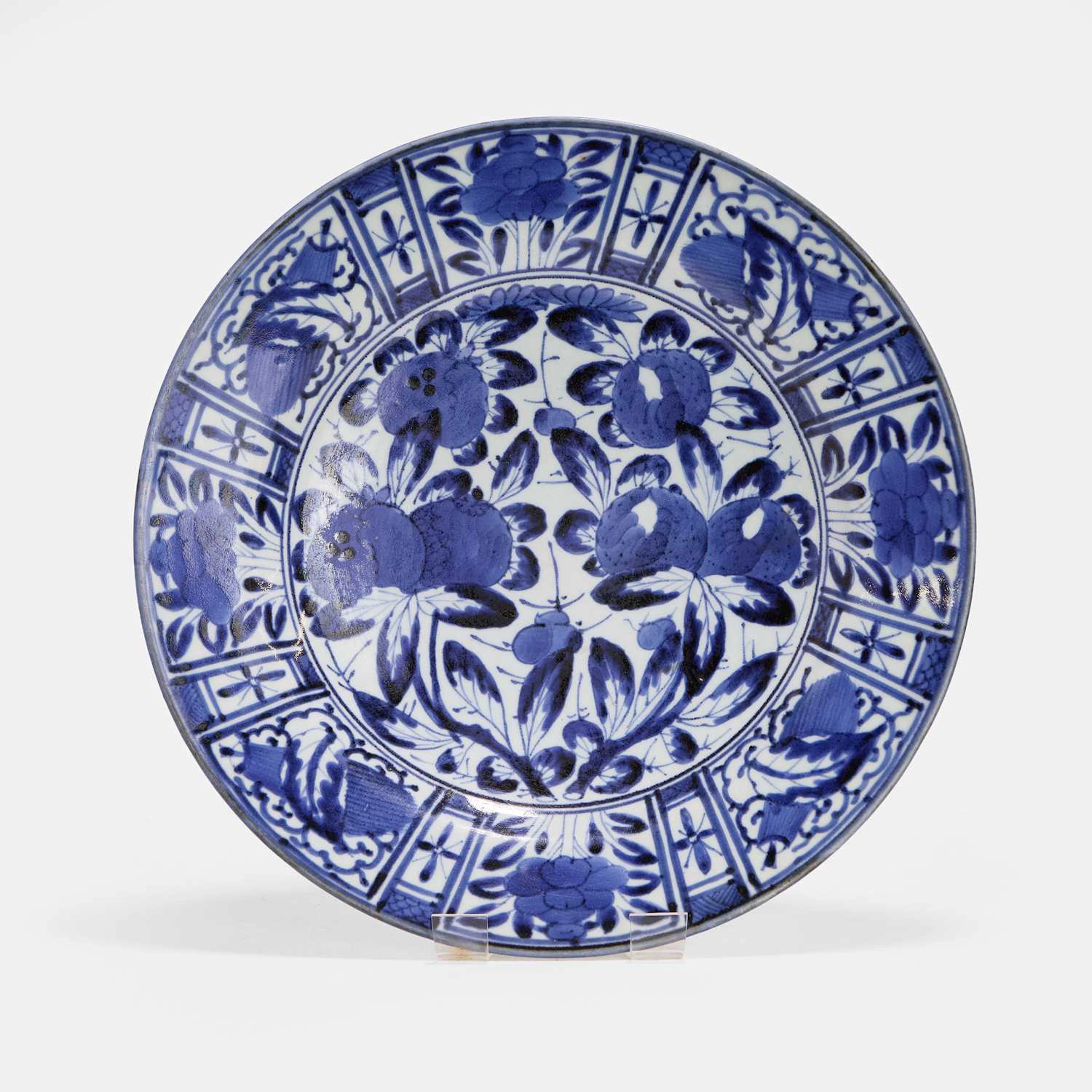 A Japanese Arita Kraak-type blue and white charger late 17th century