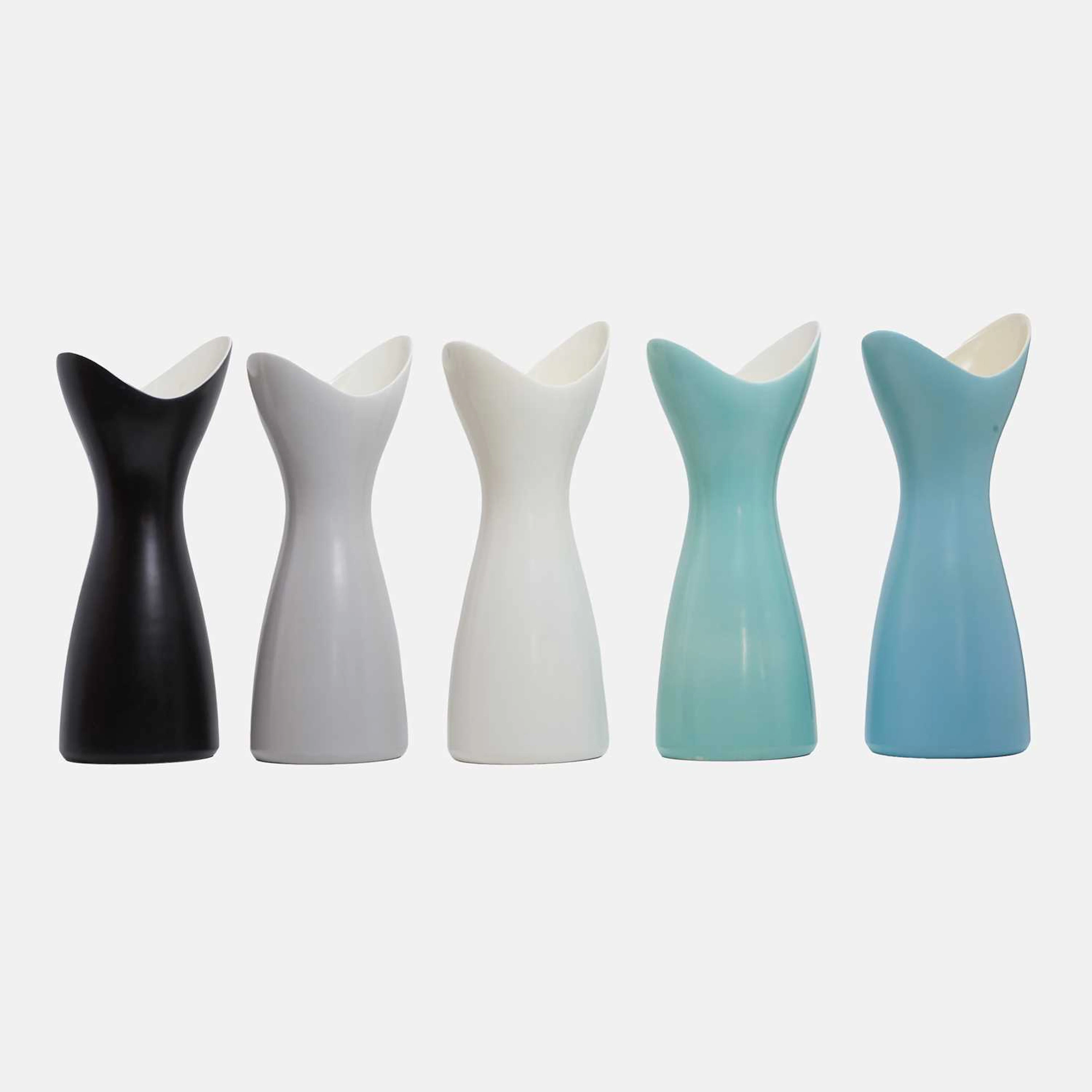 Poole Pottery five 'Freeform' vases