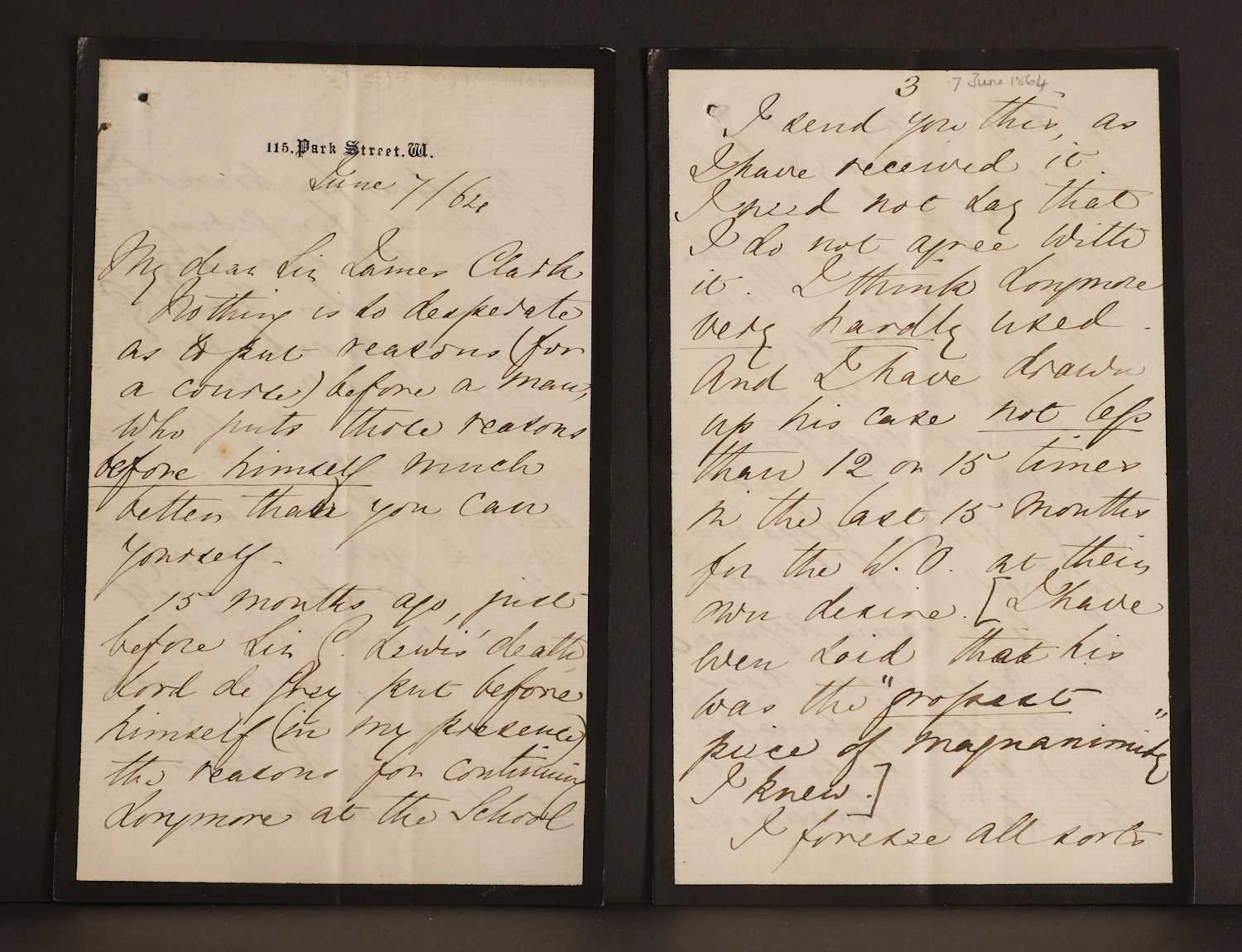Florence NIGHTINGALE- Autograph Letter SIGNED (To Sir James Clark). 8 pages.