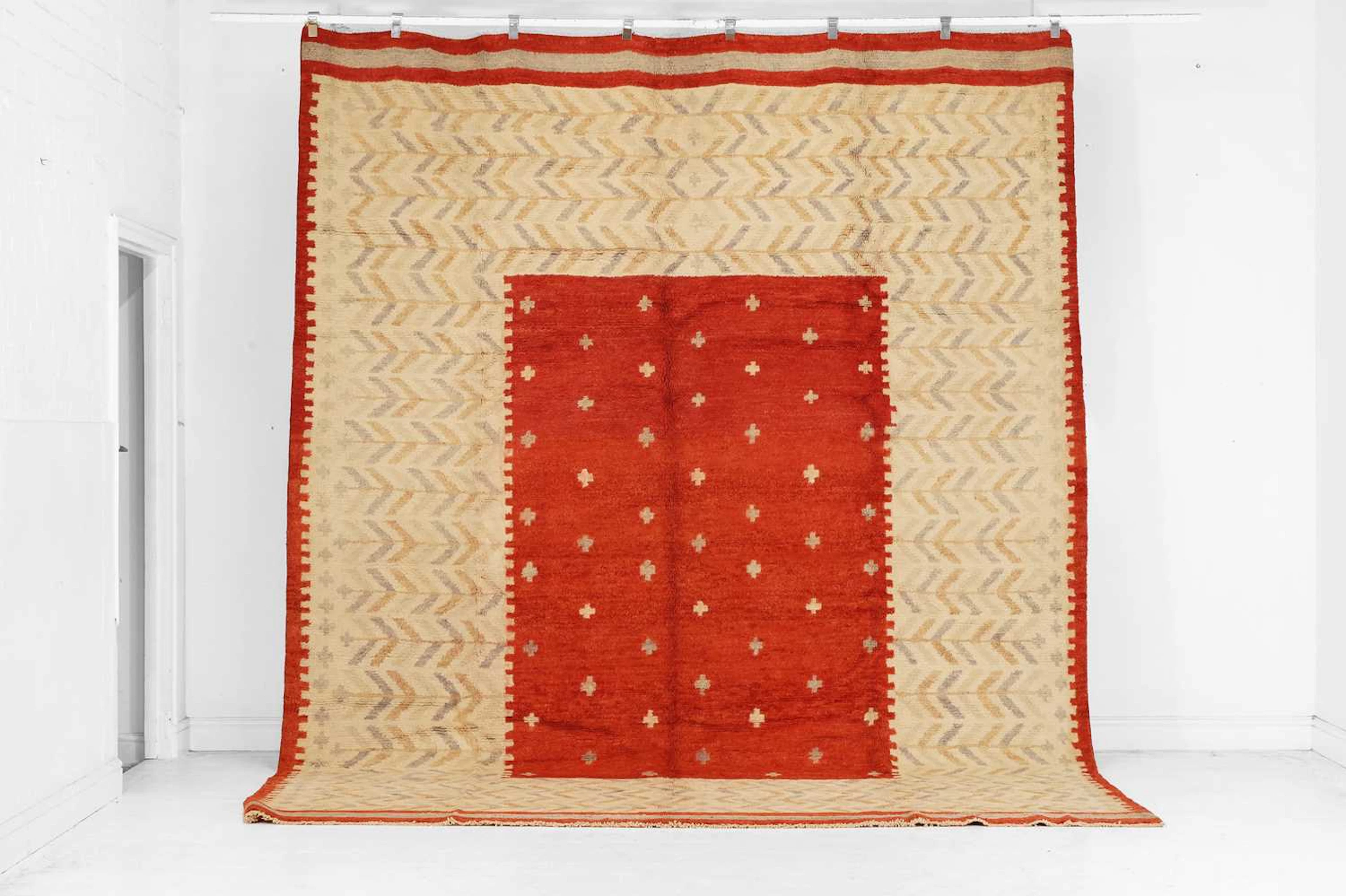 A wool carpet of Scandinavian design of recent manufacture
