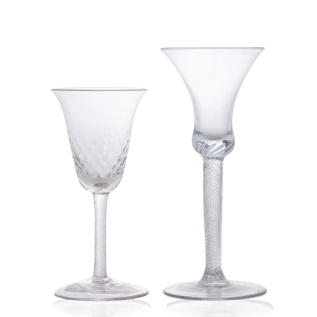 Two wine glasses mid-18th century
