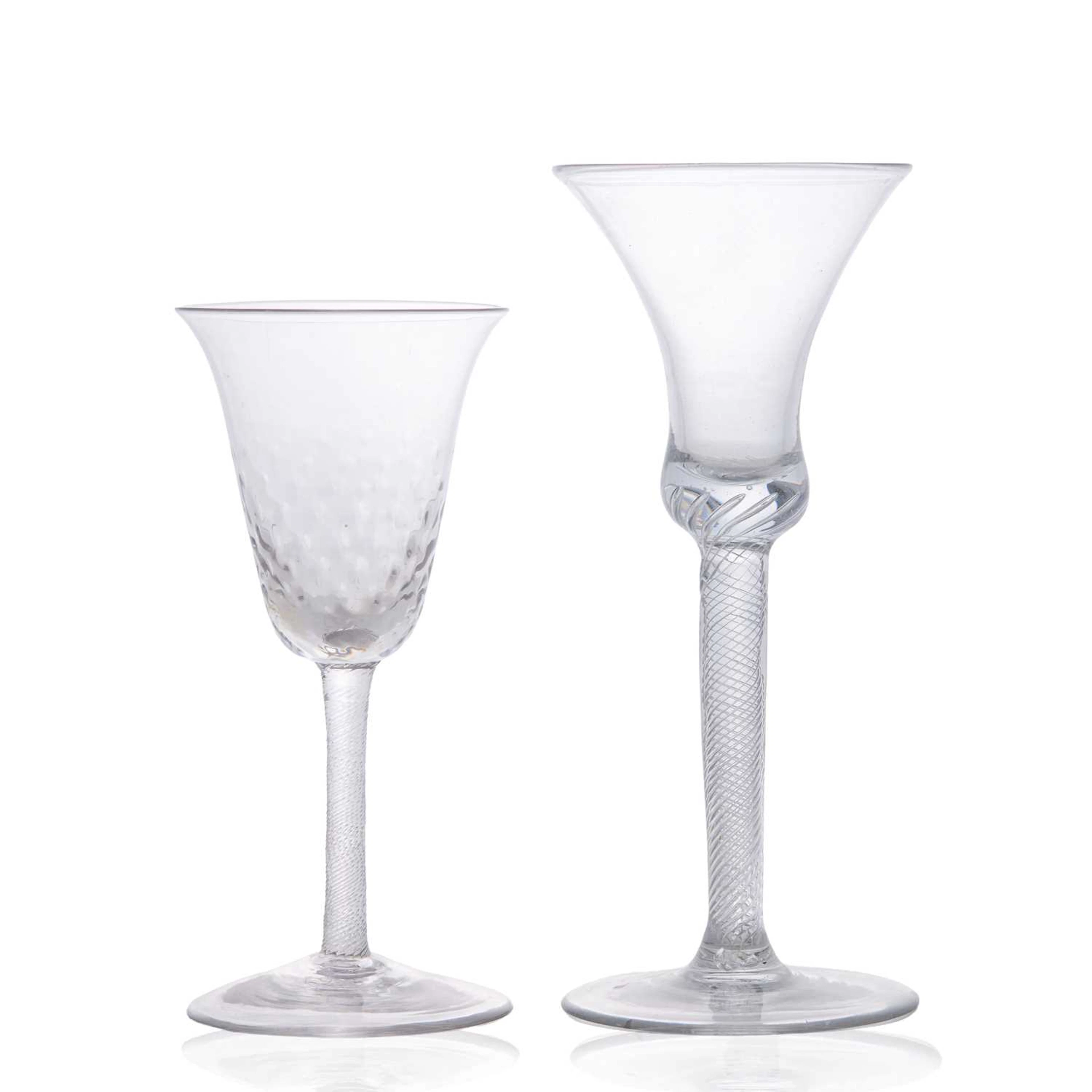 Two wine glasses mid-18th century