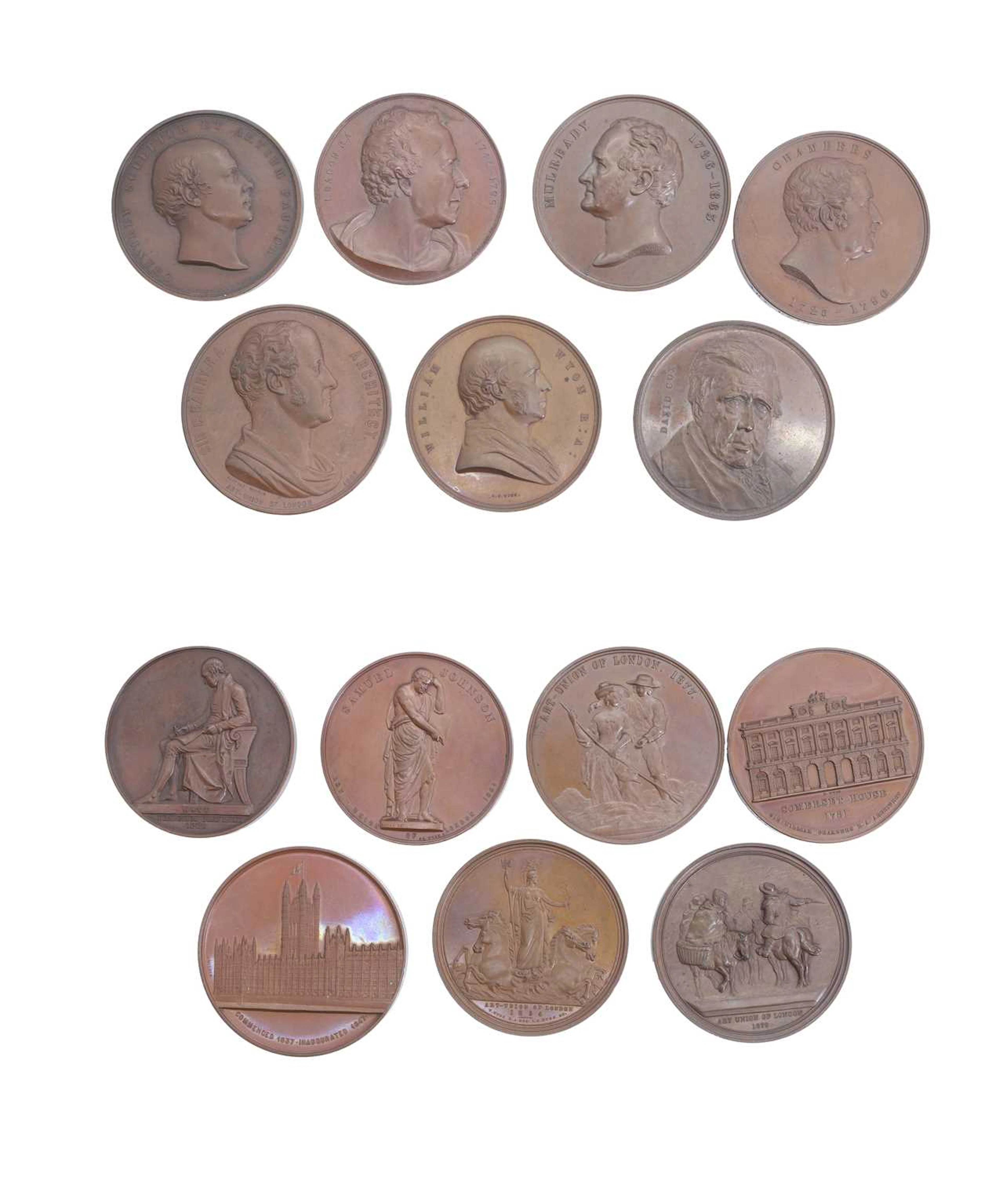 A selection of Art Union of London and other Bronze medallions