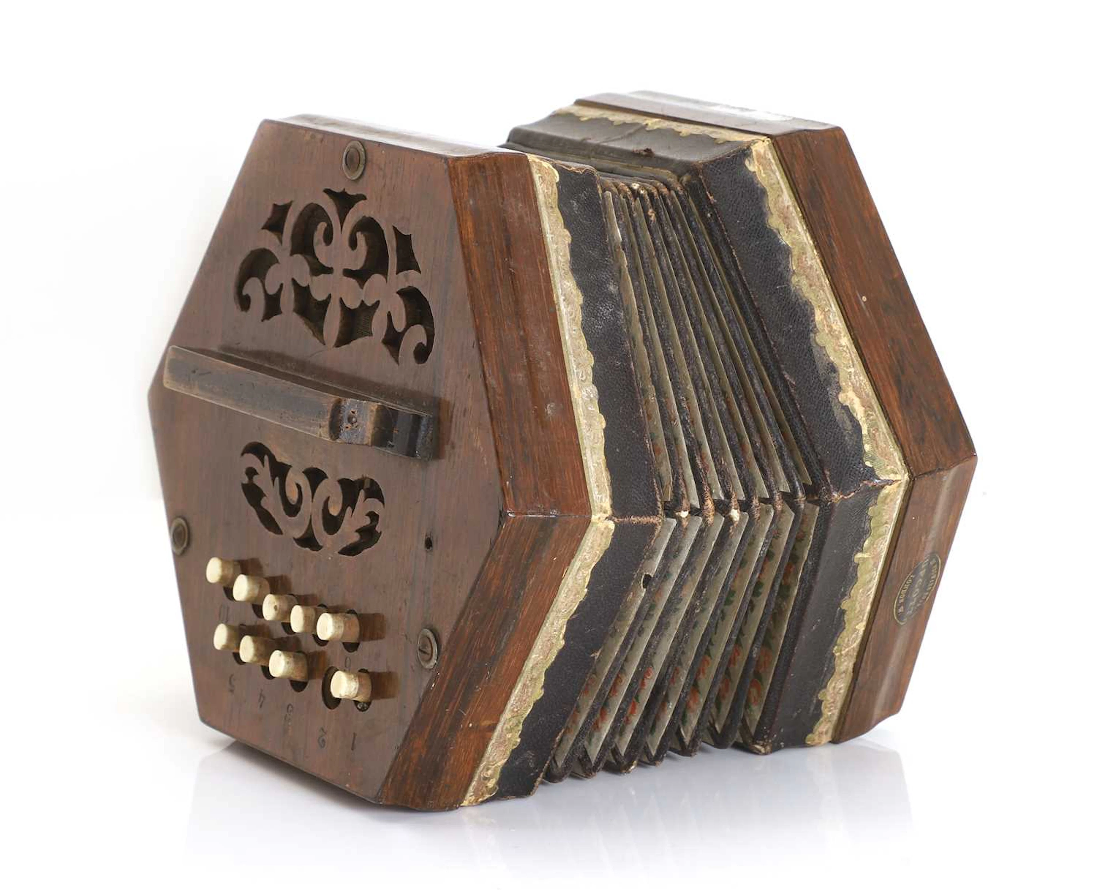 An Upcott hexagonal concertina circa 1900