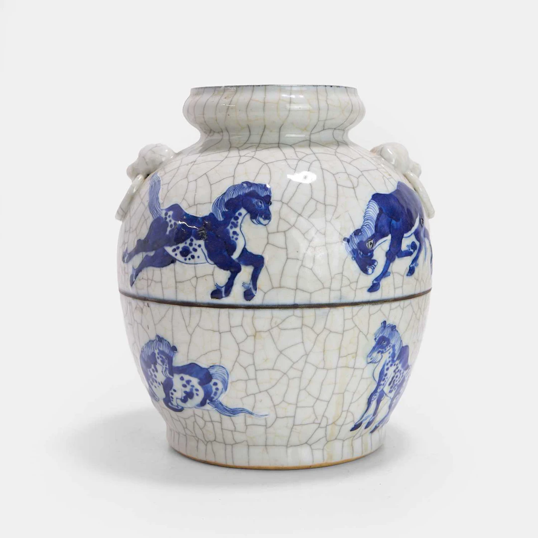 A Chinese blue and white jar late Qing dynasty