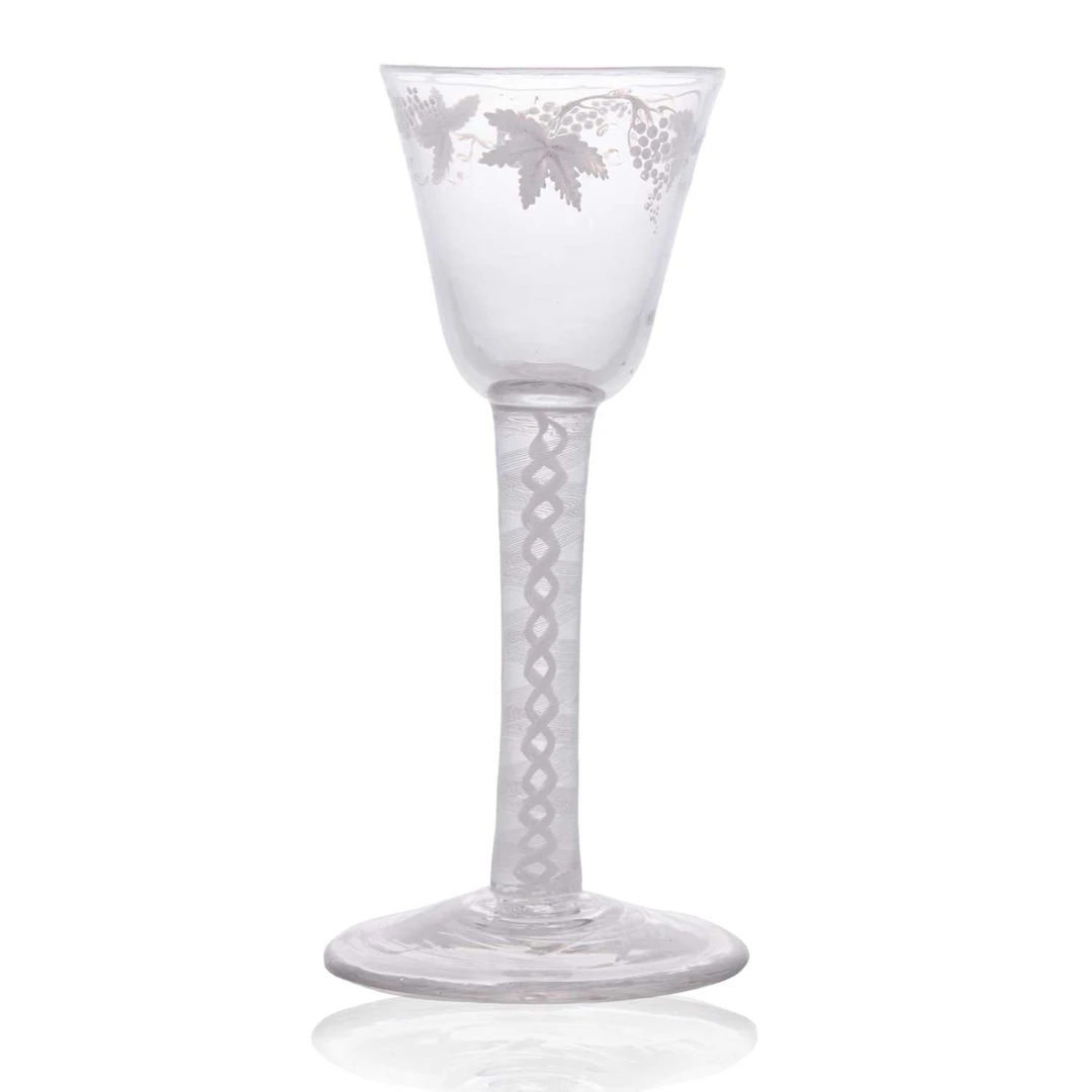 A Beilby enamelled wine glass circa 1765