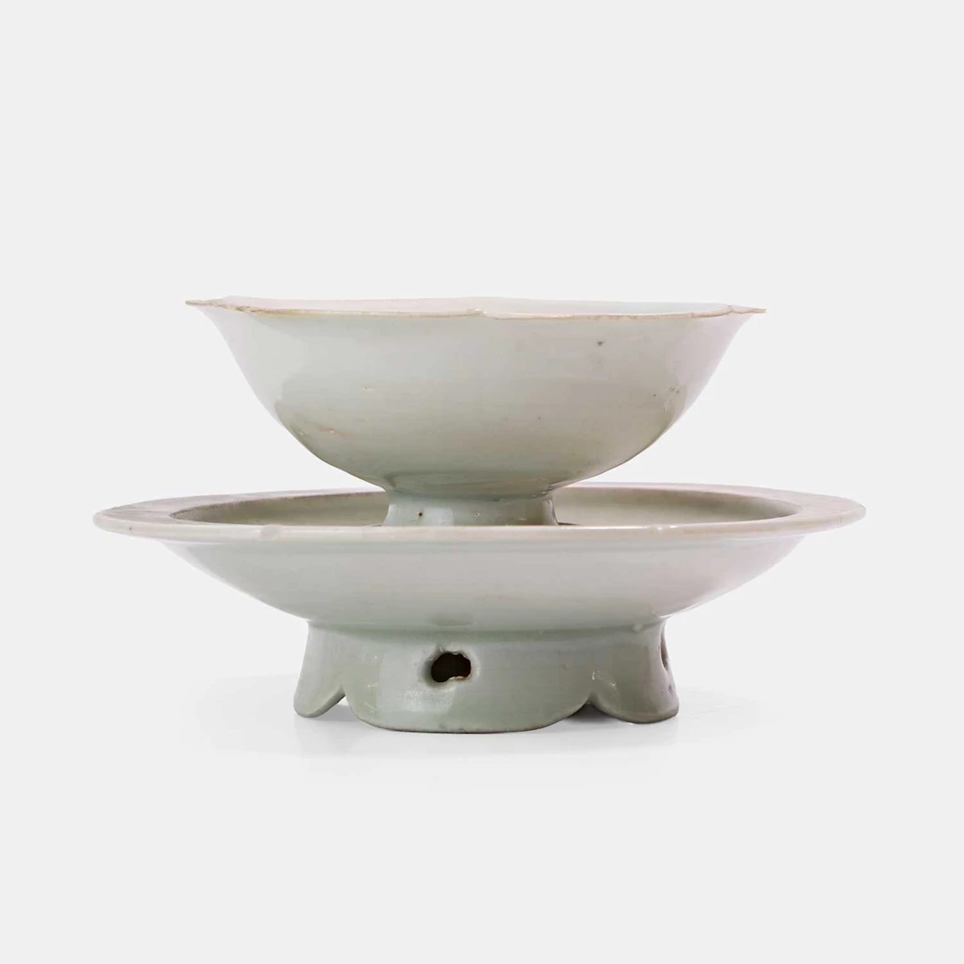 A Chinese qingbai-glazed stem cup and stand Song dynasty (960-1279)