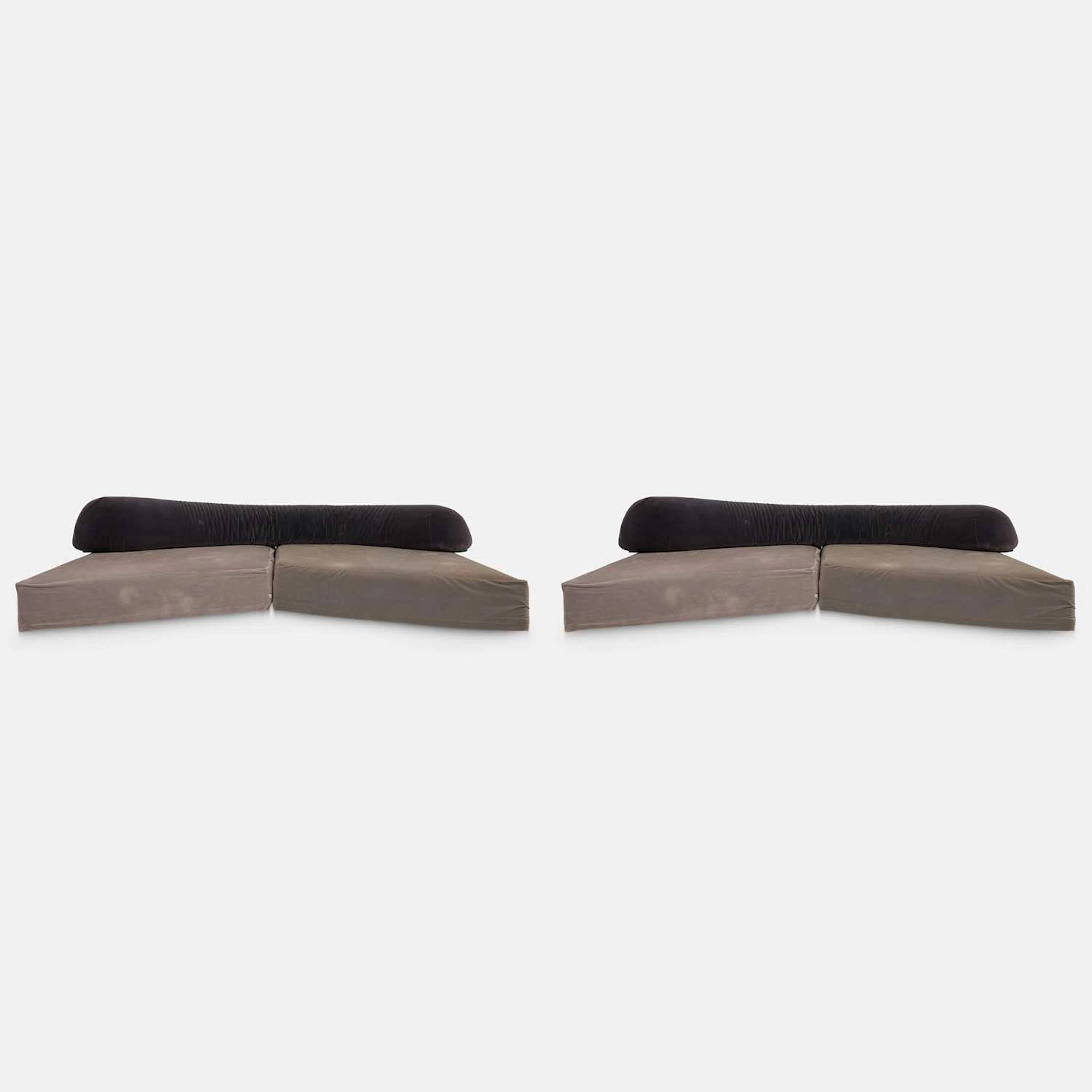 Francesco Binfaré (Italian, b.1939) for Edra a pair of 'On the Rocks' sofas