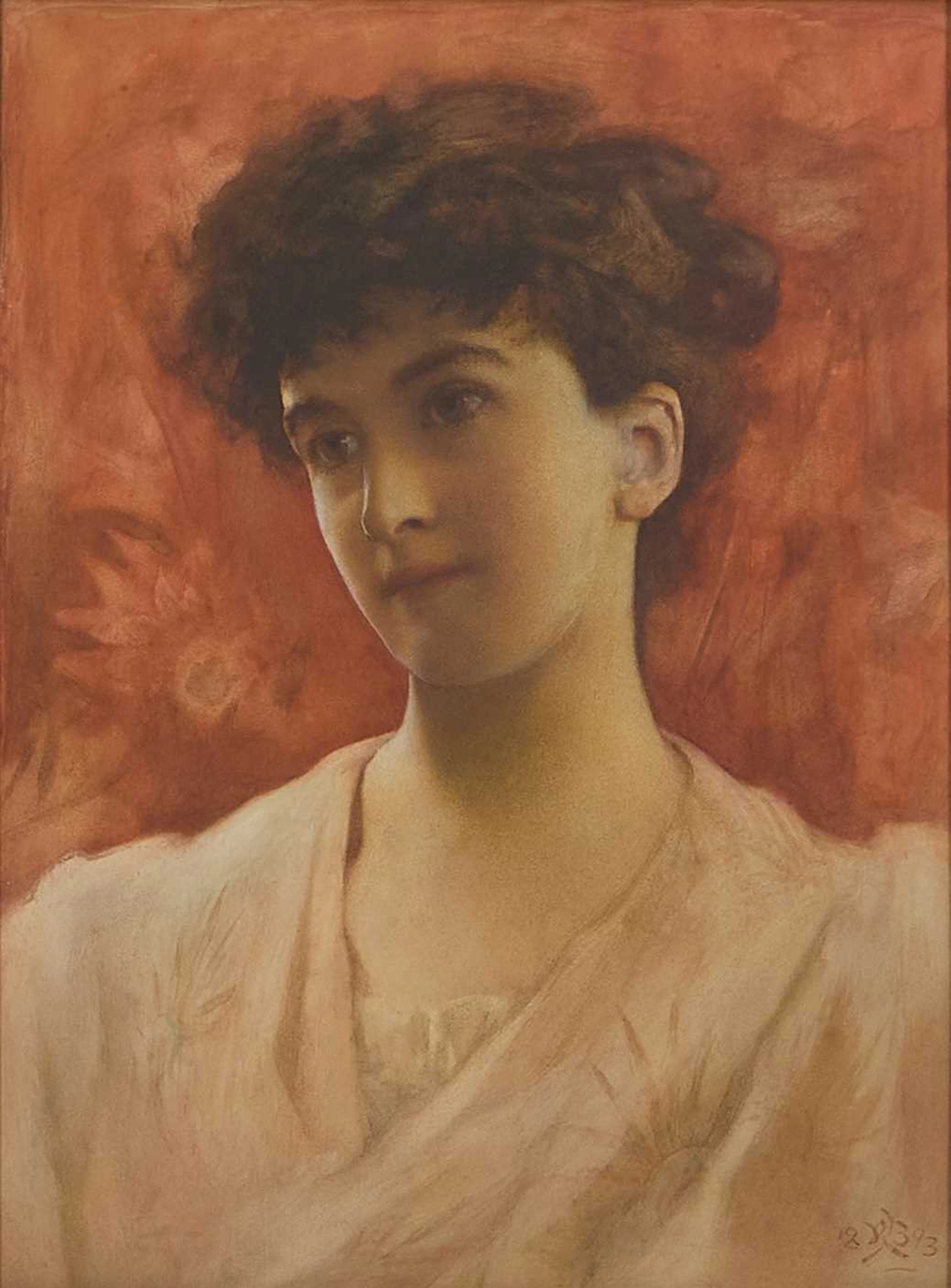 Reginald Barber (British, 1851-1928) Portrait of a young lady