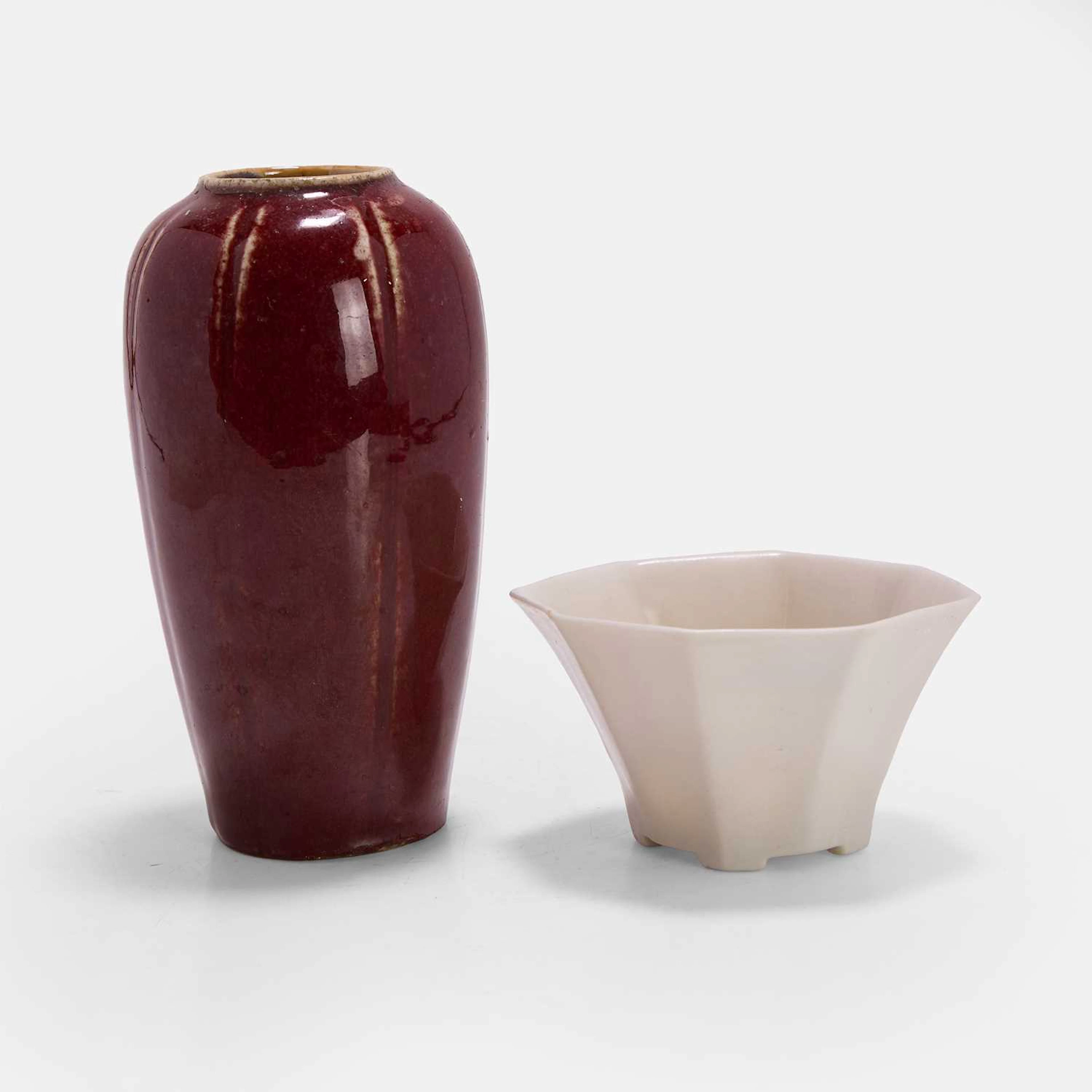 Two pieces of Chinese monochrome porcelain Qing dynasty (1644-1911)