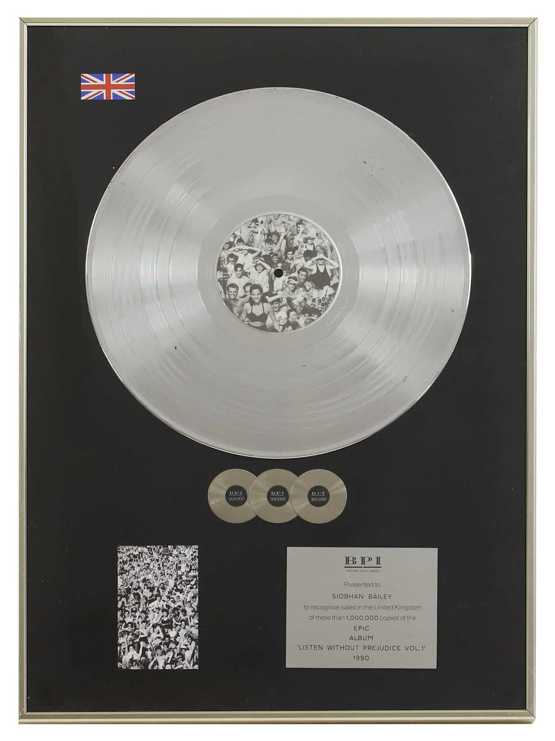 A platinum disc George Michael, 'Listen Without Prejudice Vol. 1'