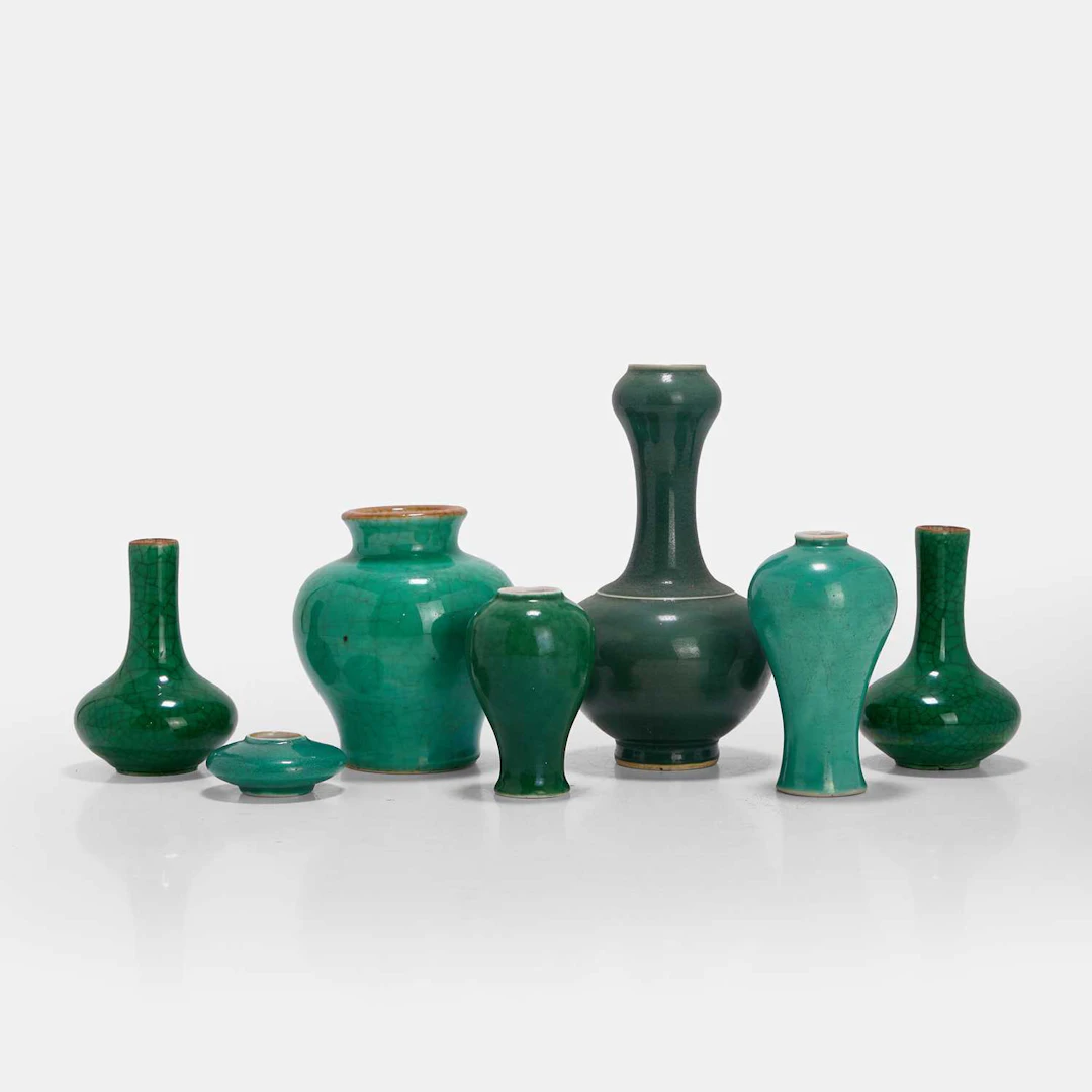 Seven Chinese monochrome vases Qing dynasty or later