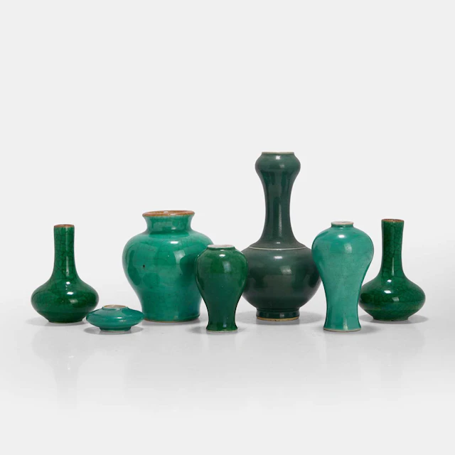Seven Chinese monochrome vases Qing dynasty or later