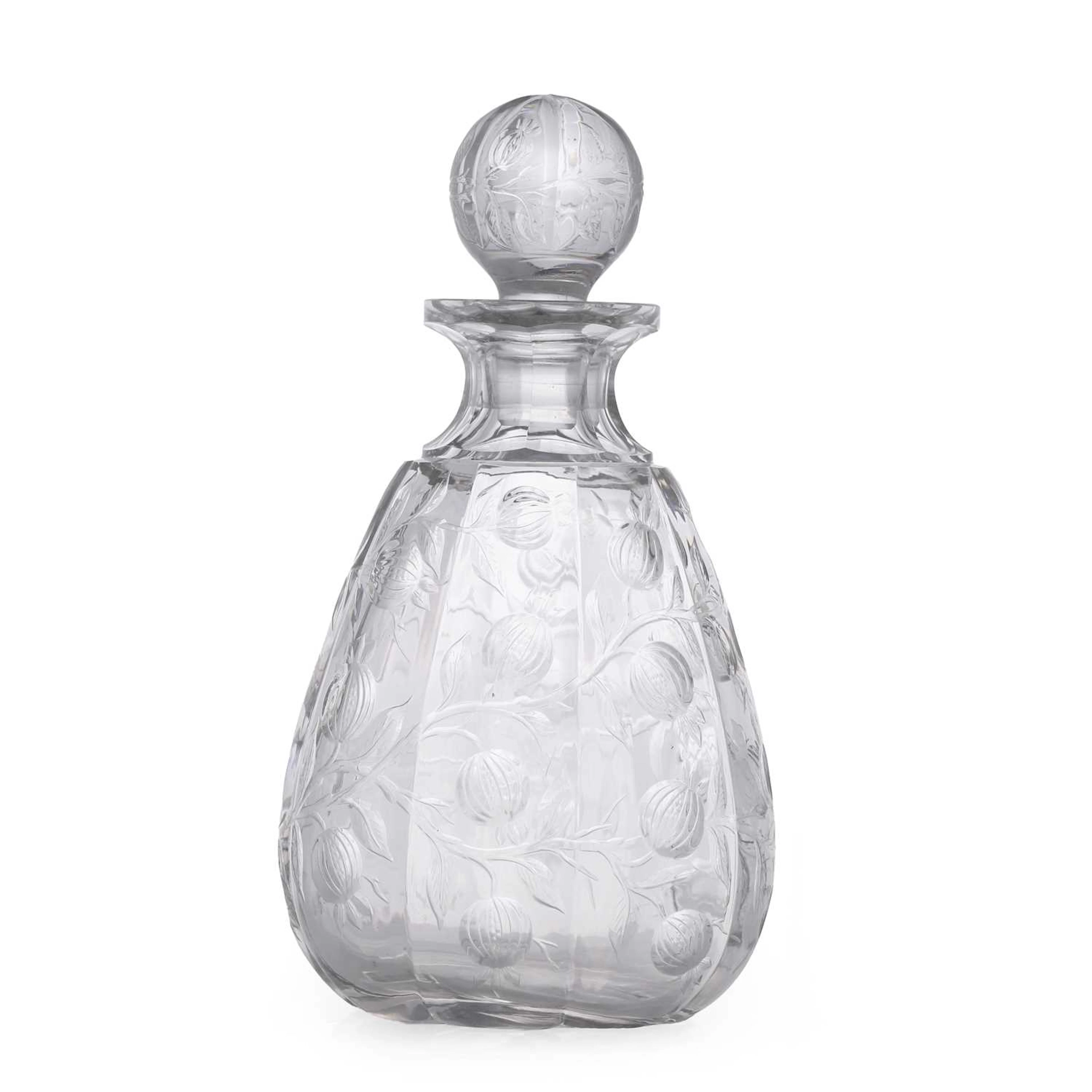 A Stevens & Williams intaglio-cut glass decanter early 20th century