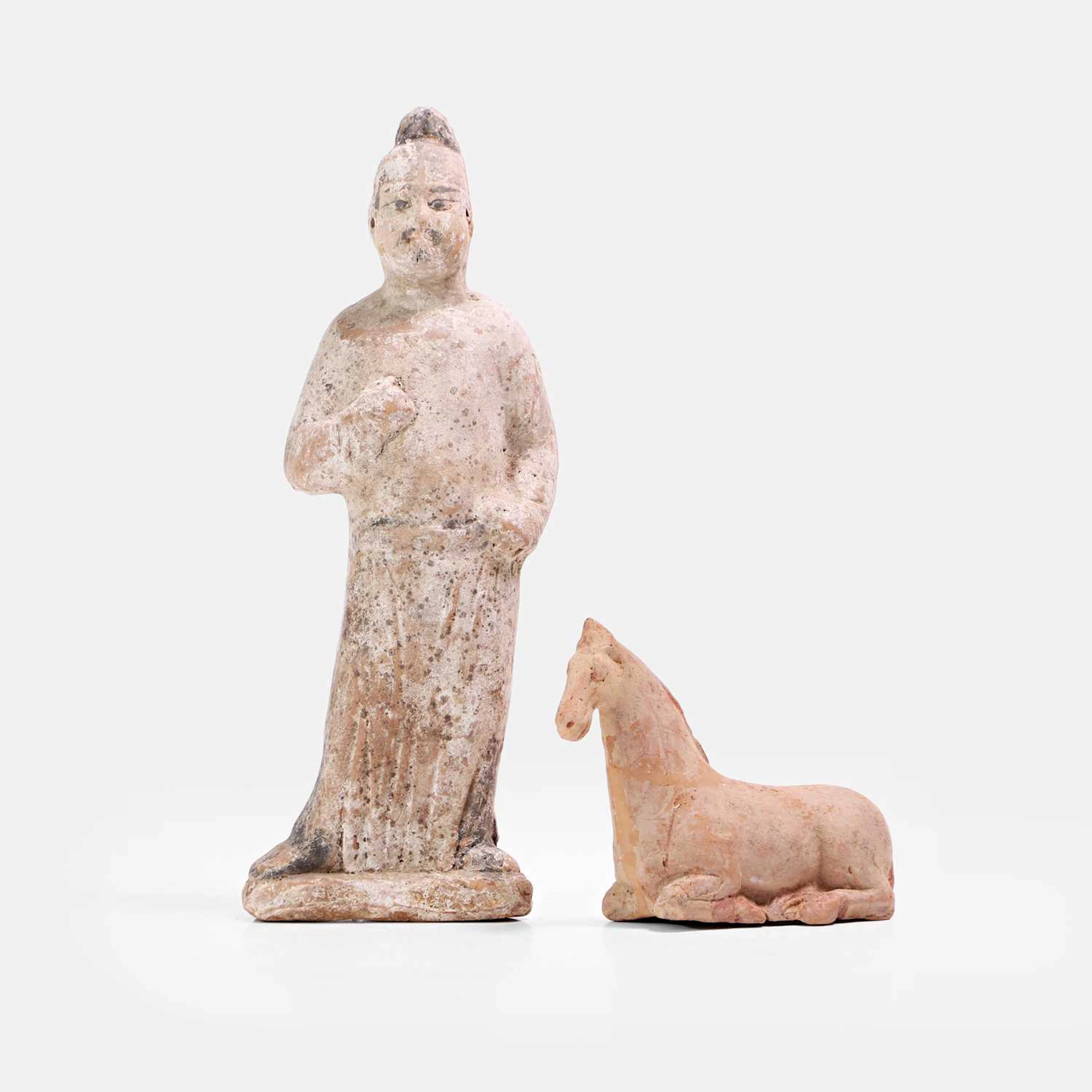 Two Chinese pottery figures Tang dynasty (618-907)
