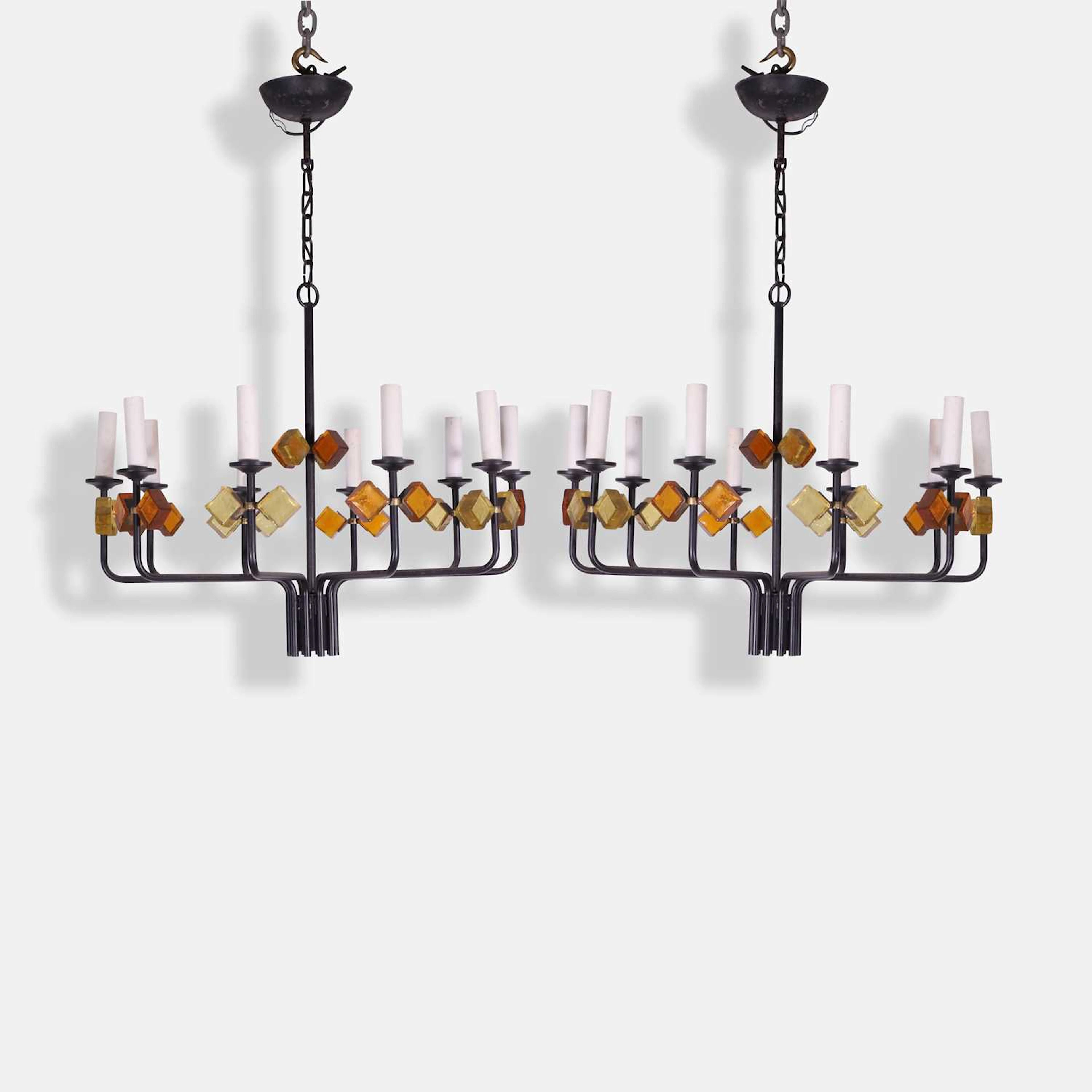 Svend Aage Holm Sørensen (Danish, 1913-2004) a pair of chandeliers