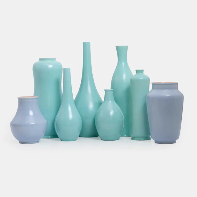 Poole Pottery a collection of six 'Freeform' vases