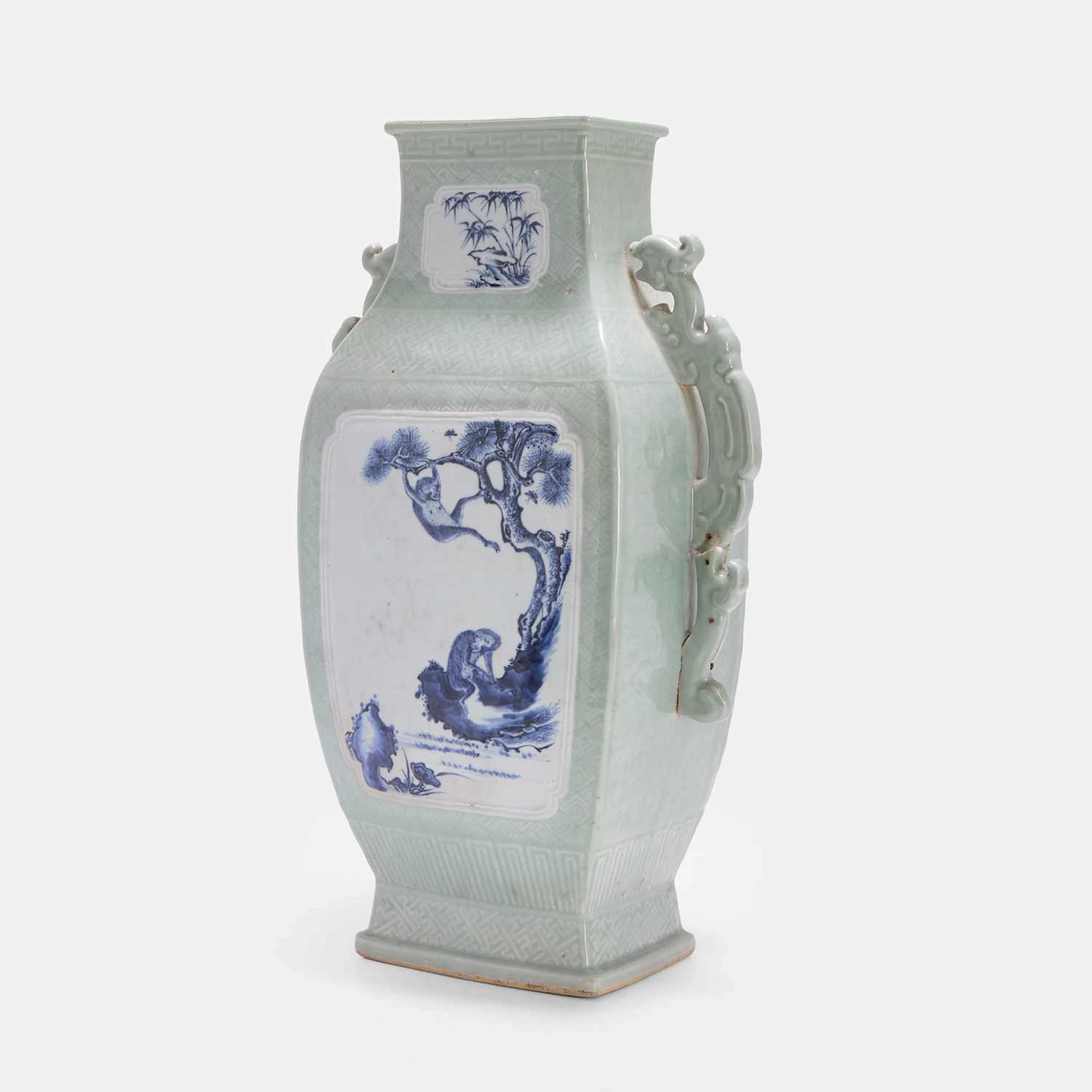 A Chinese celadon-ground blue and white vase Qianlong (1736-1795)