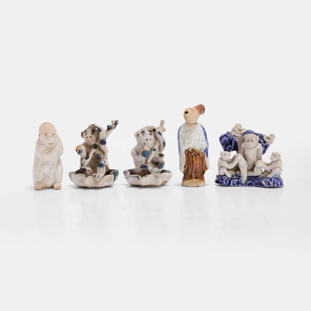 A collection of Japanese Hirado ware okimono 19th-20th century