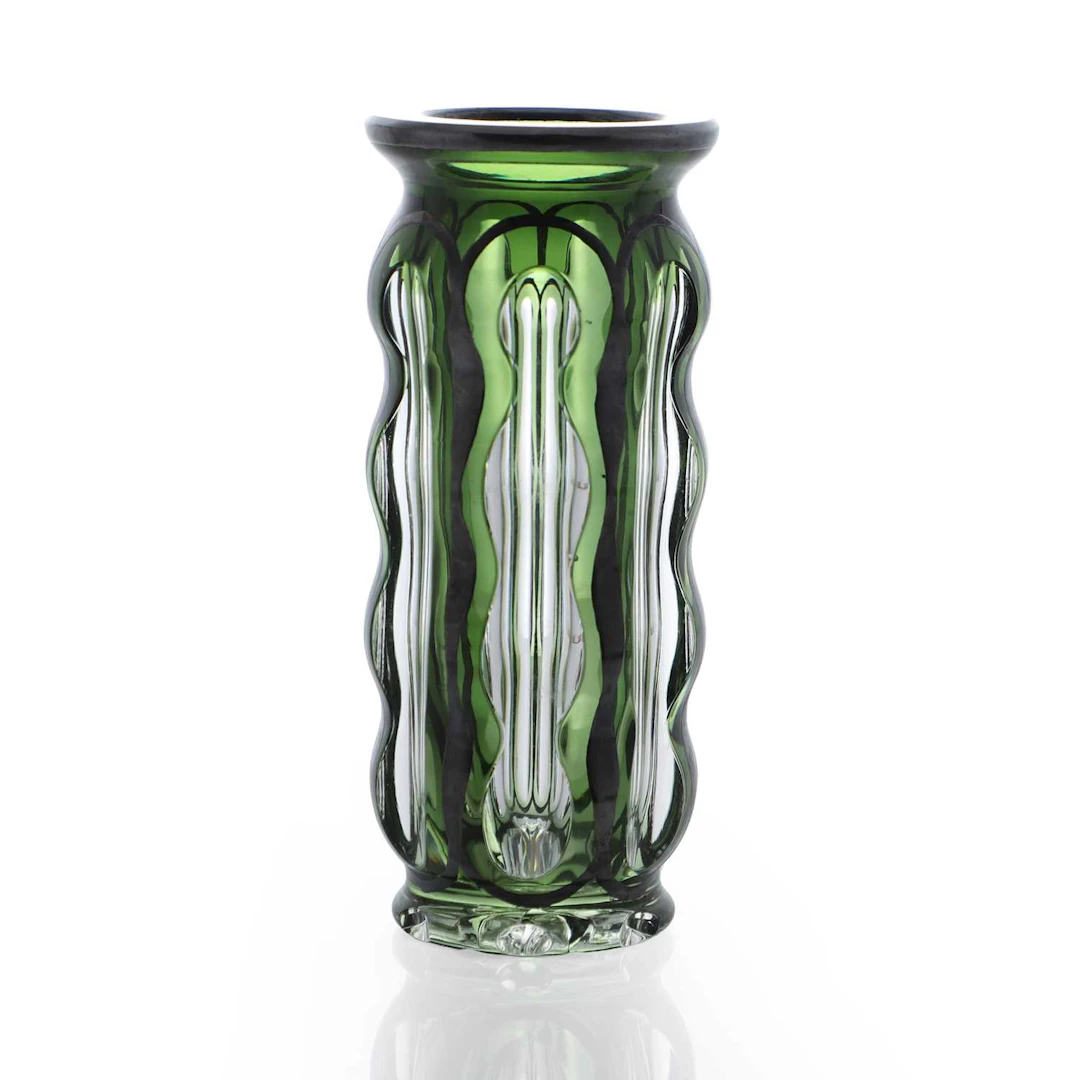 A Val St Lambert silver-mounted glass vase circa 1930, Belgian