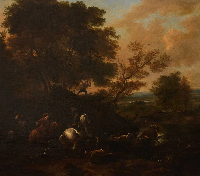 Jan Wyck (Dutch, 1640-1702) A stag hunt