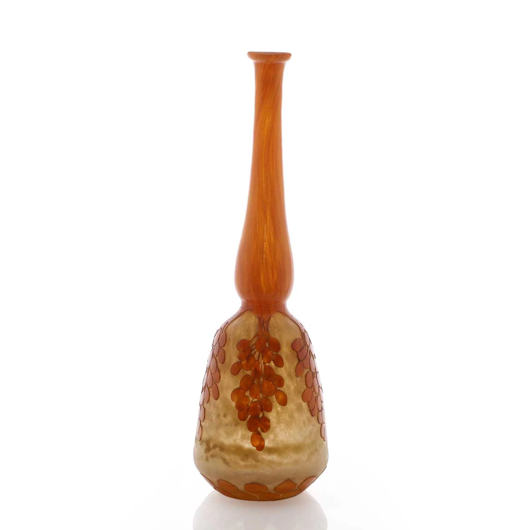 A Le Verre Français 'Dattiers' tall glass vase circa 1930, French