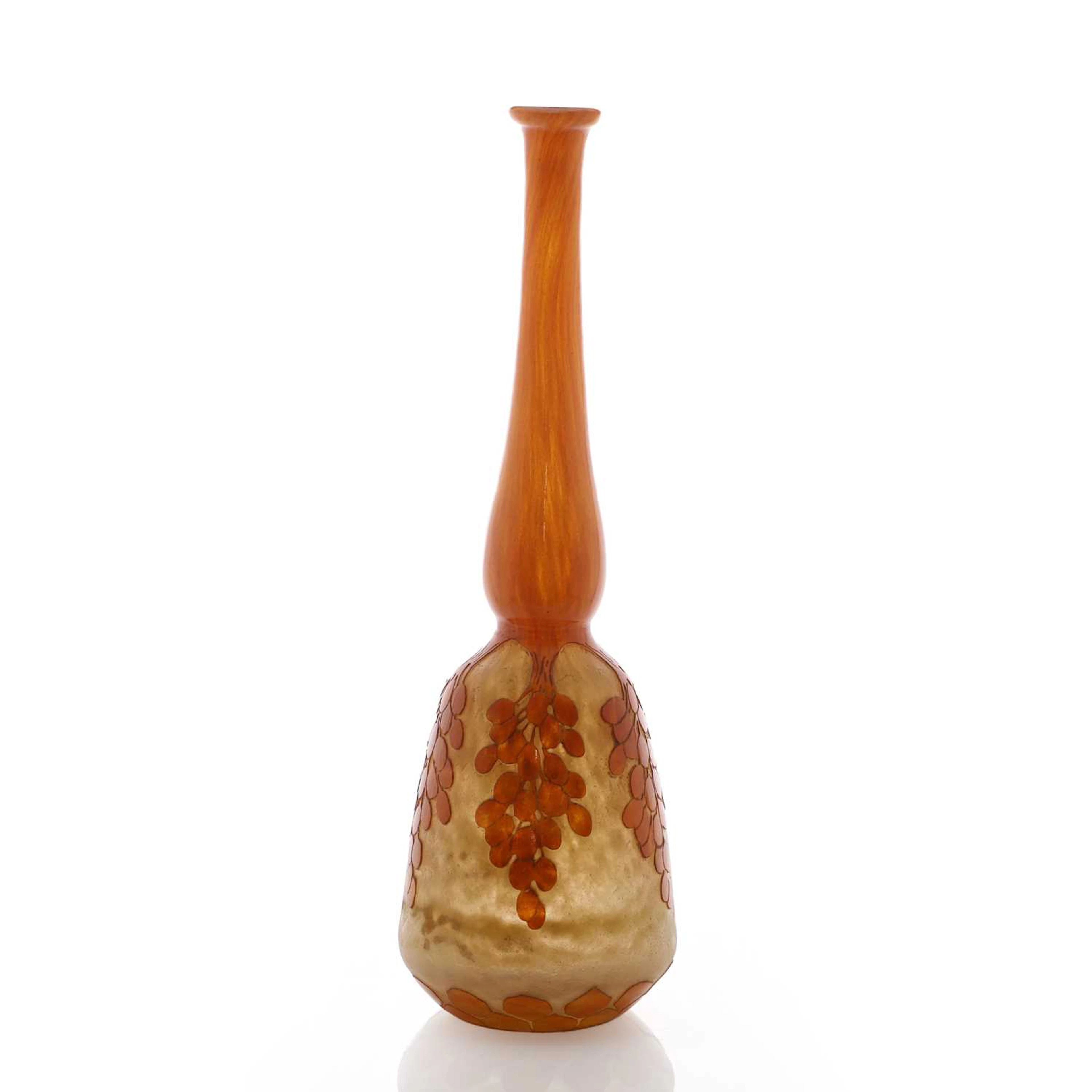 A Le Verre Français 'Dattiers' tall glass vase circa 1930, French