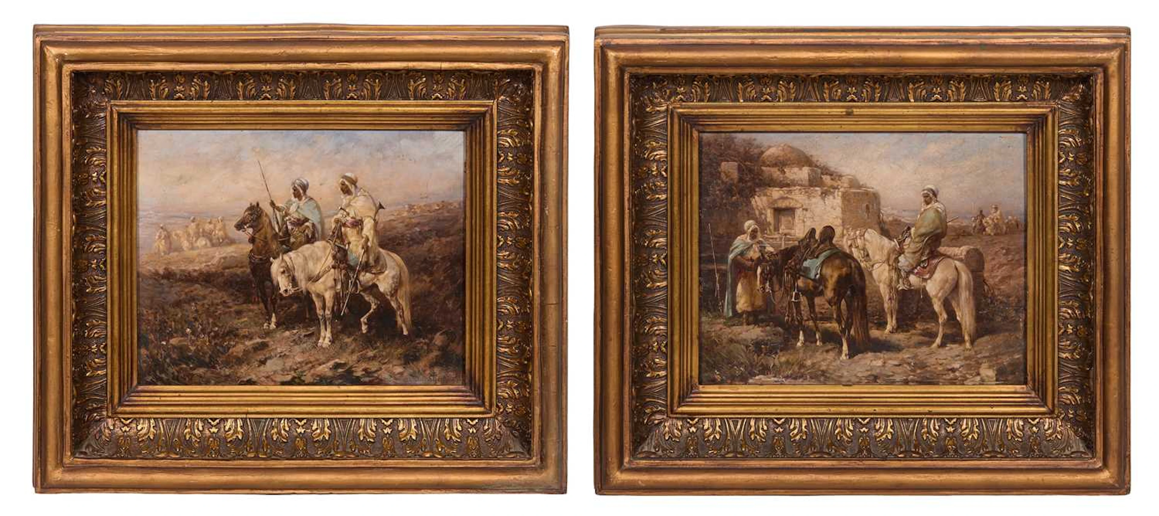 Christian Adolf Schreyer (German, 1828-1899) Arabian horsemen