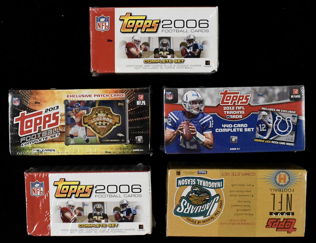 "Lot of (5) 1995-2013 Topps football factory sets