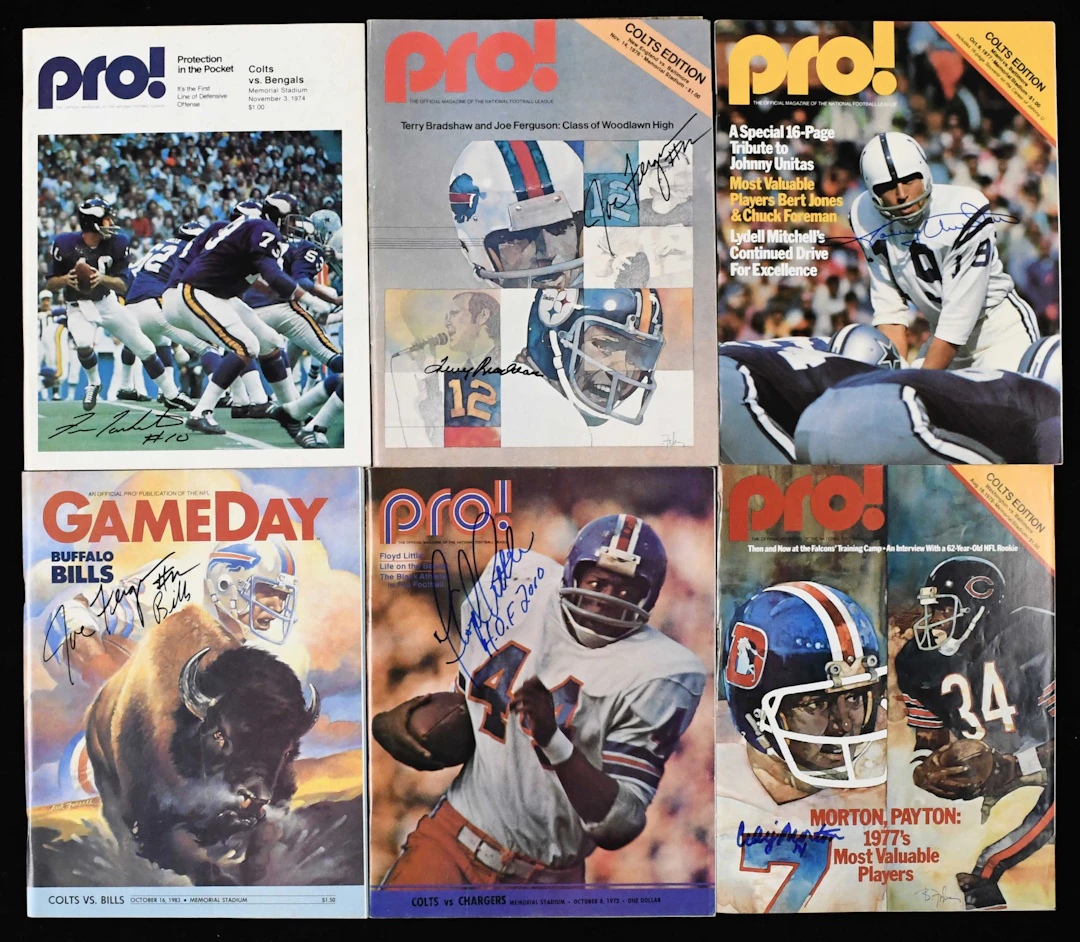 "Lot of (6) mostly NFL QB signed publications