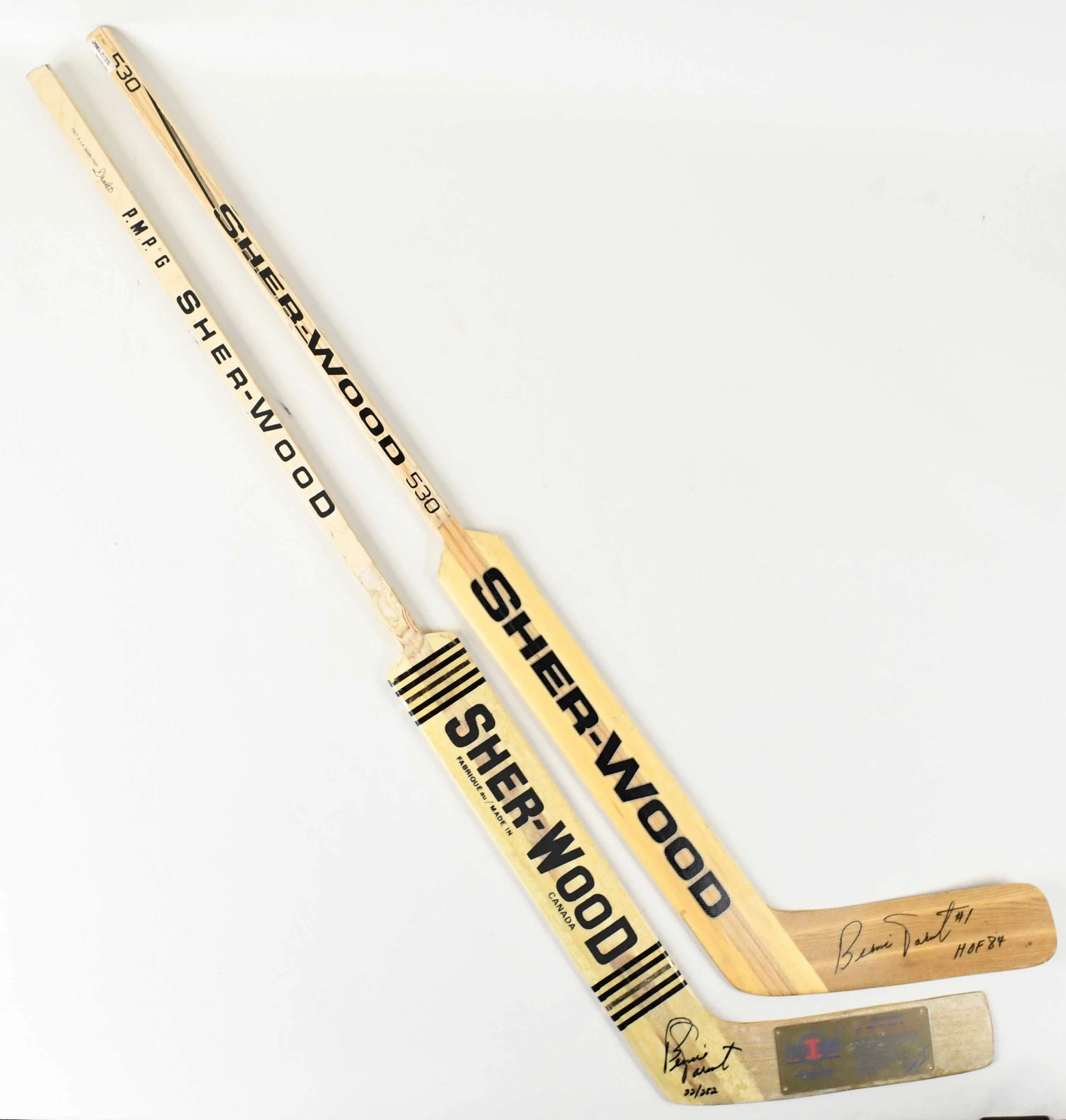 "Lot of (2) different Bernie Parent signed and inscribed...