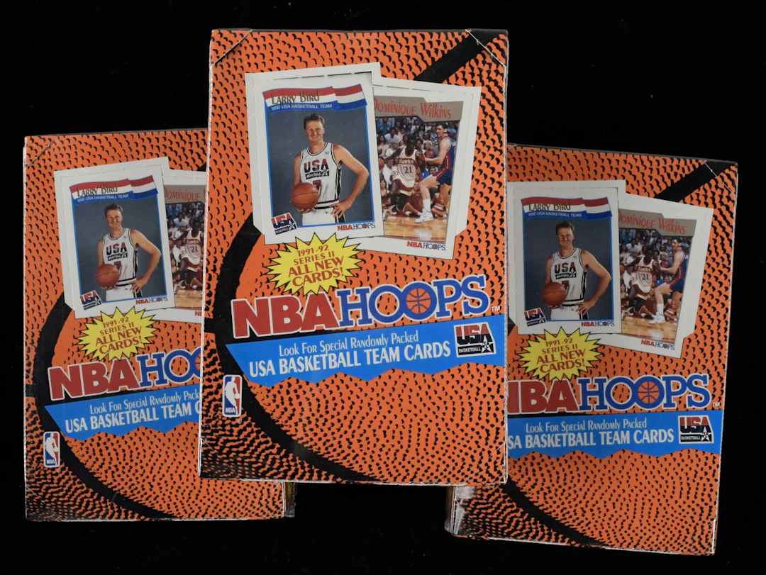 "Lot of (3) 1991-92 NBA Hoops Series 2 factory-sealed...