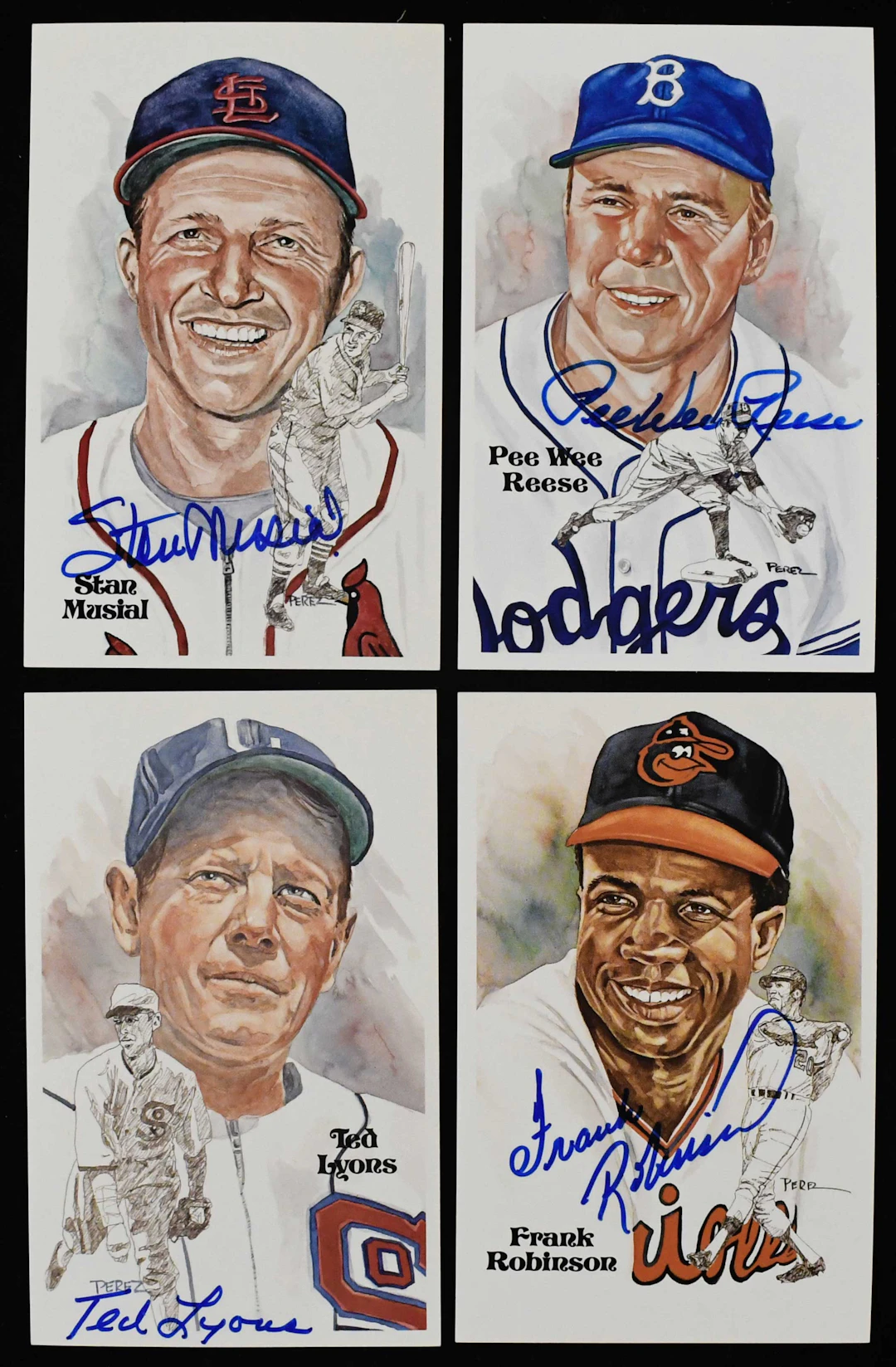 "Lot of (20) autographed Perez-Steele postcards (EX-NM) Includes Stan Musial
