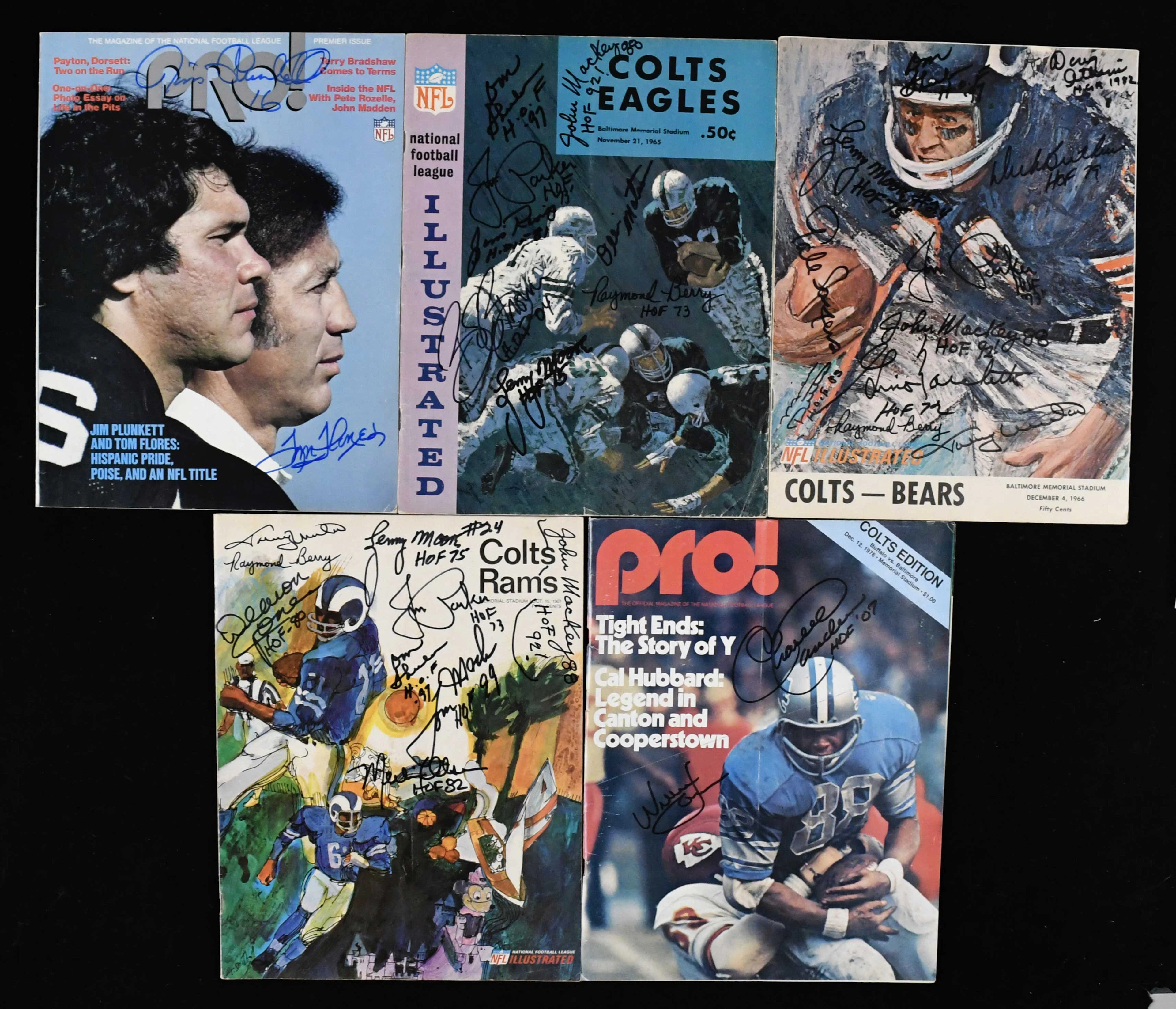 "Lot of (5) multi-signed FB programs & publications with HOFers