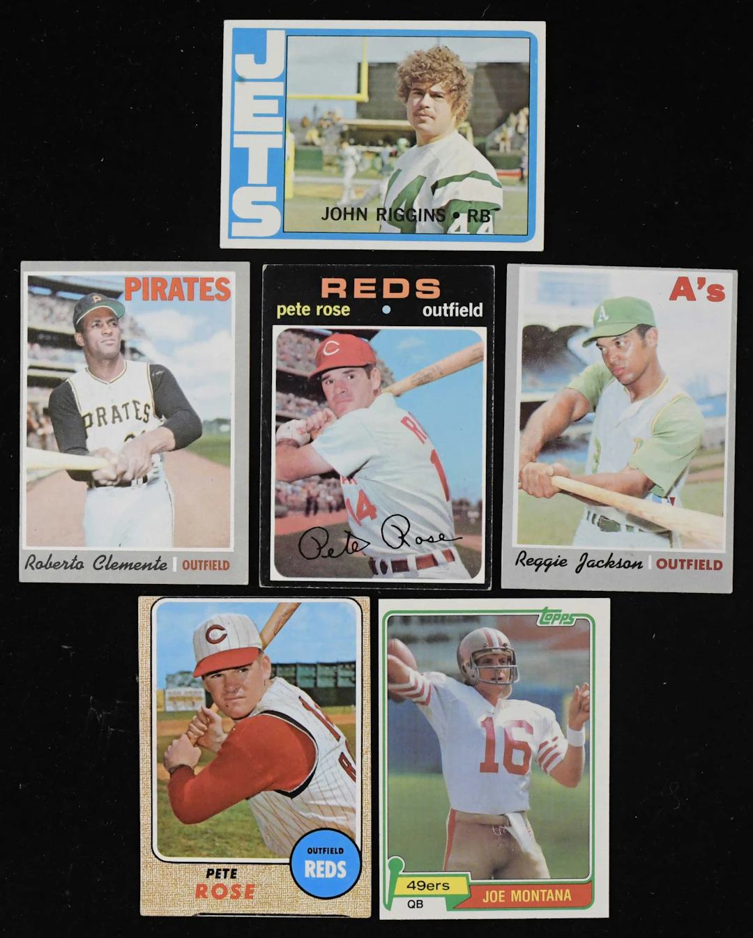 "Lot of (11) 1968-1981 Topps baseball & football stars and RCs with Clemente