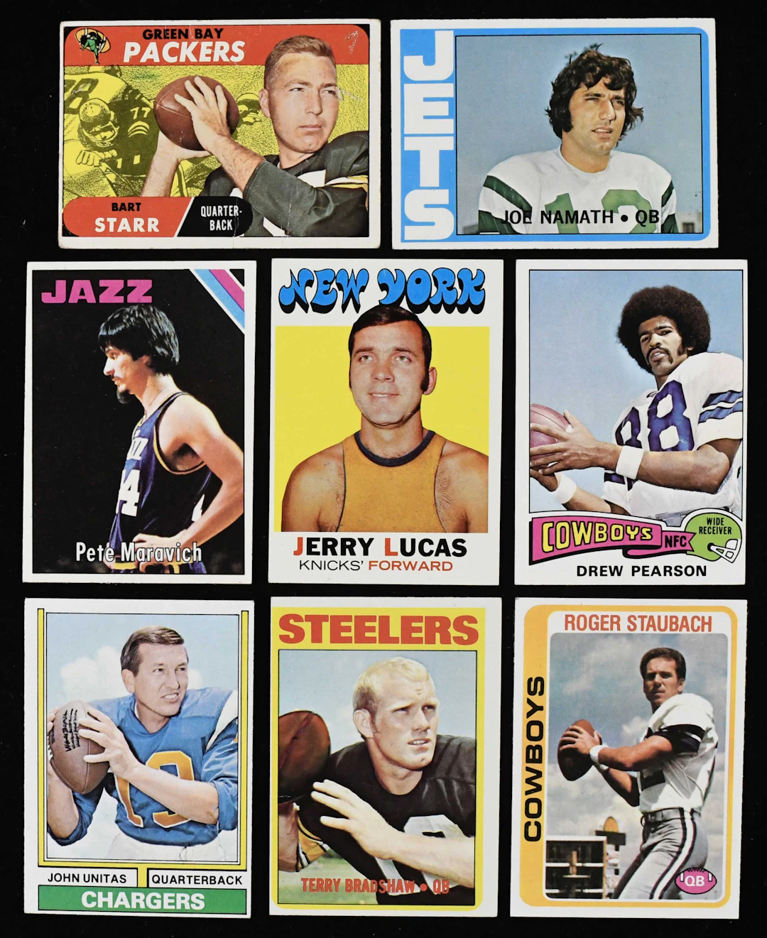 "Lot of (90) mostly 1970s Topps football