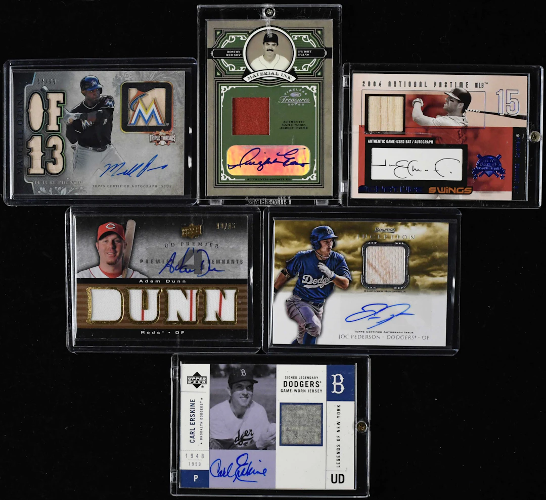"Lot of (24) signed baseball game used relic insert cards (NM-NM/MT overall)