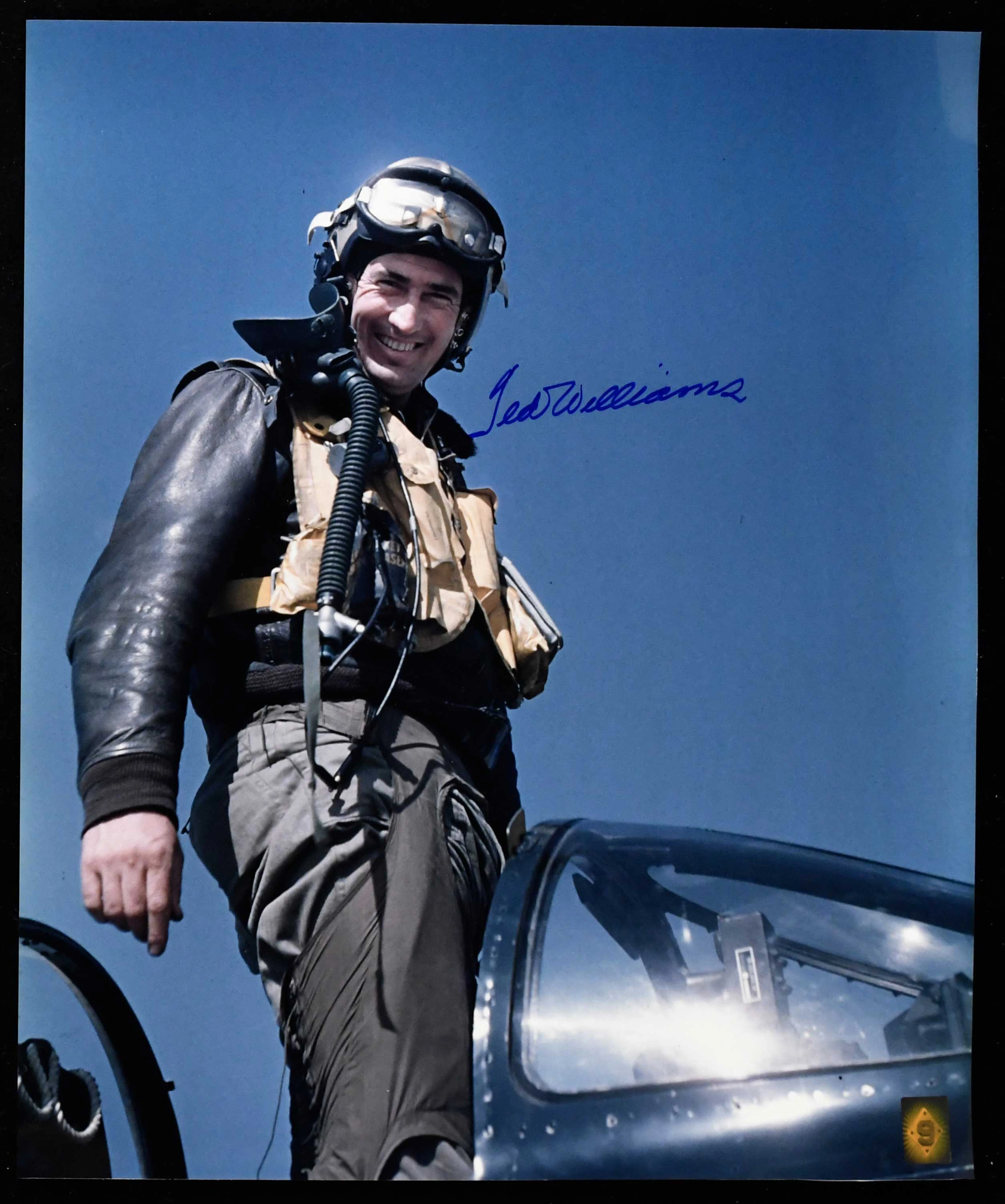 "Ted Williams signed 20""x24"" fighter pilot photograph - Green Giamond (NM)