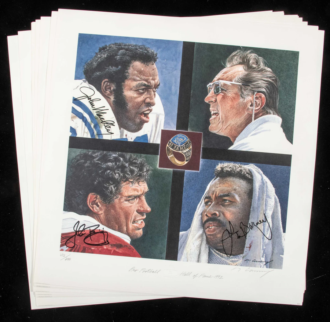 "Lot of (10) 1992 Football Hall Of Fame Induction...