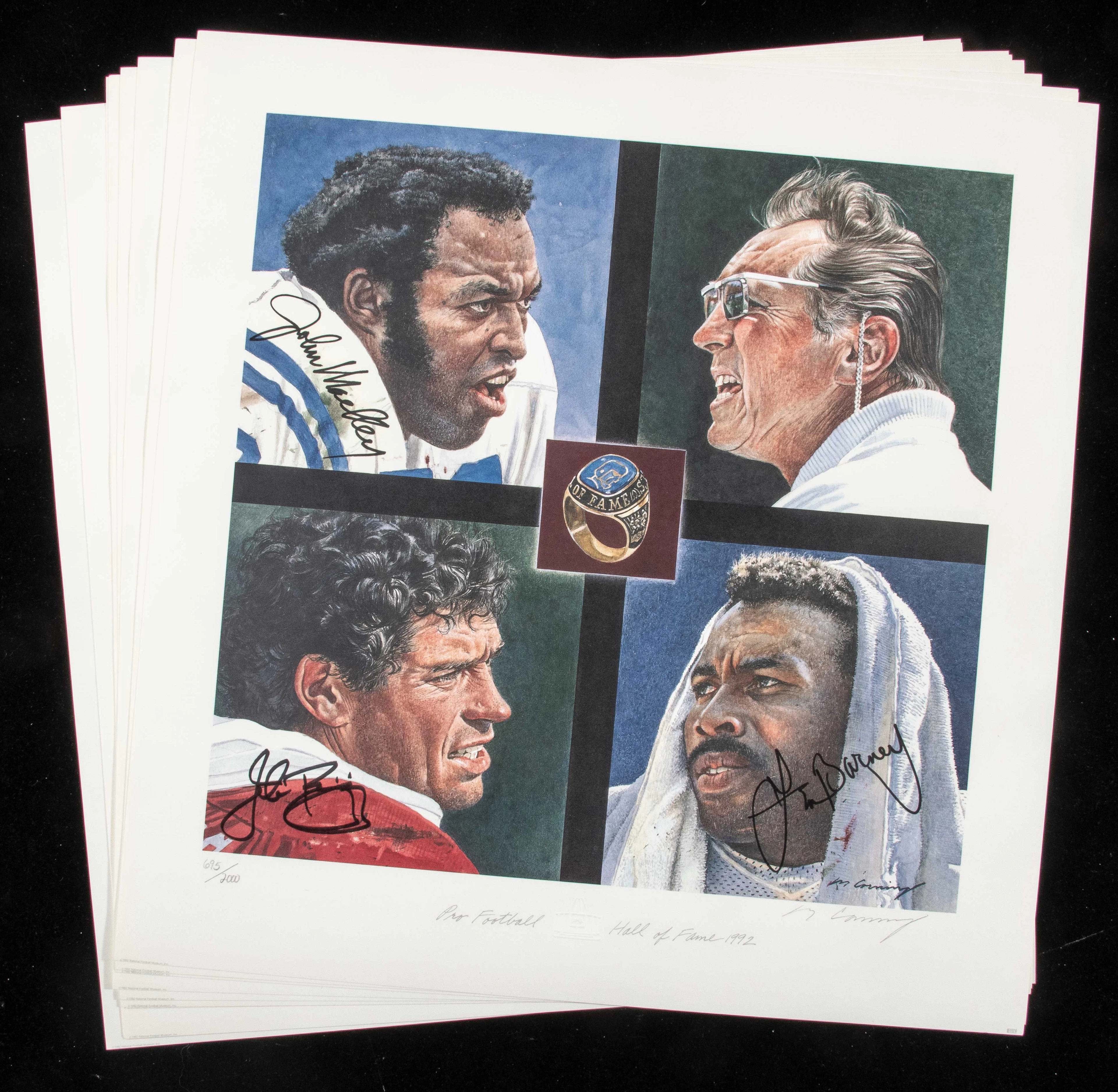 "Lot of (10) 1992 Football Hall Of Fame Induction...