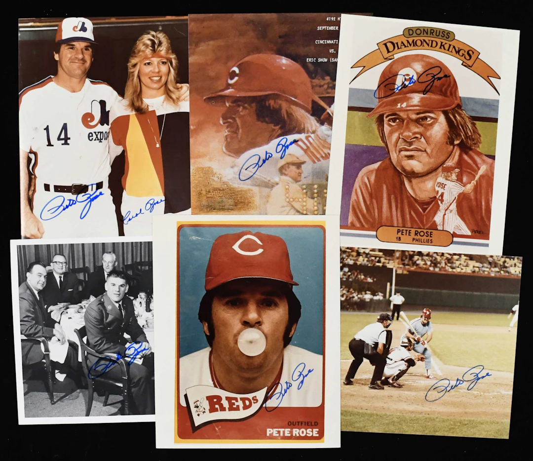 "Lot of (10) Pete Rose autographed 8""x10"" photographs...