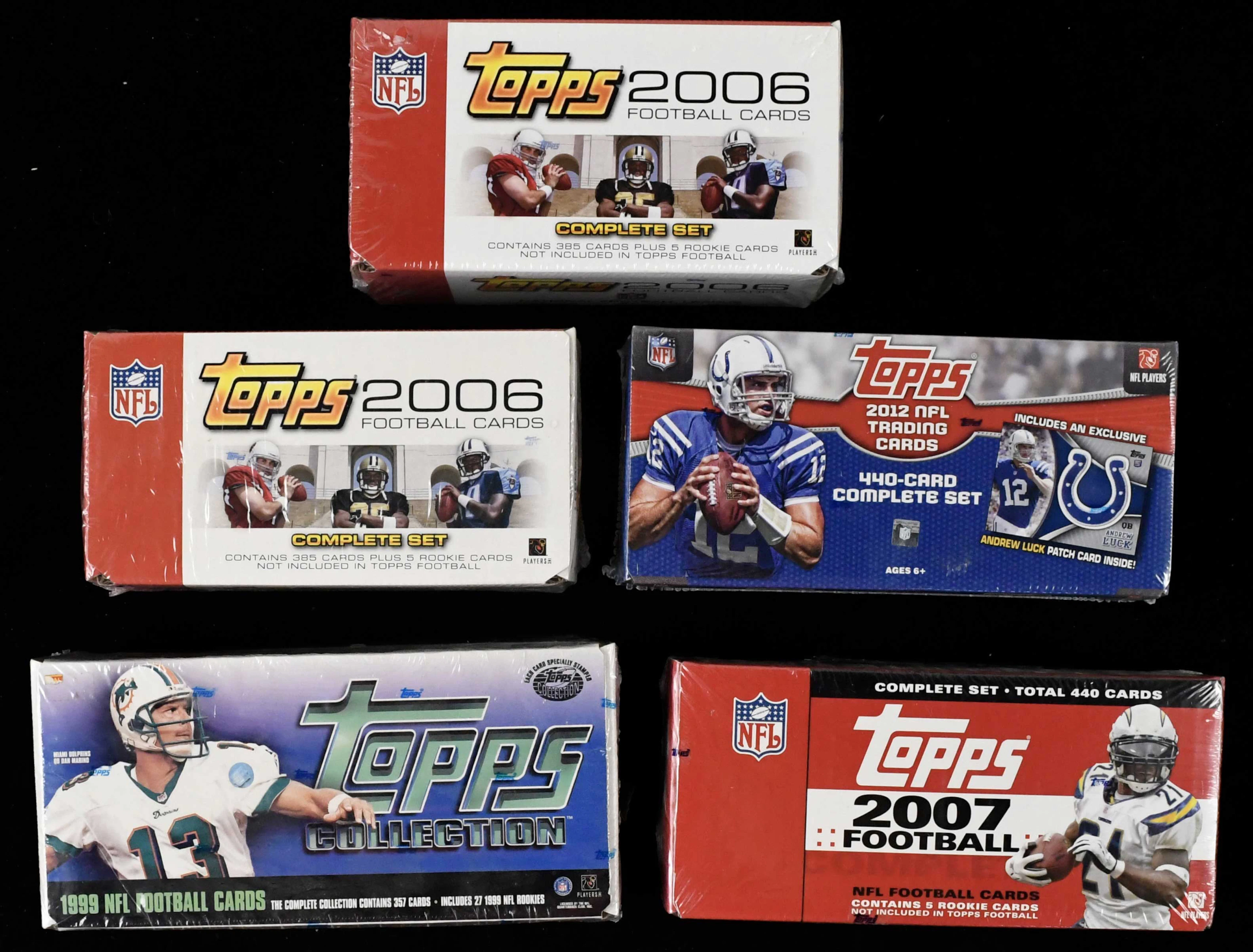"Lot of (5) 1999-2012 Topps football factory sets
