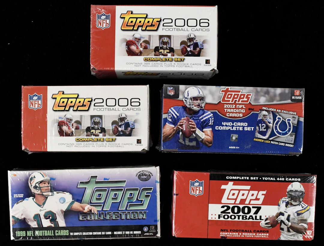 "Lot of (5) 1999-2012 Topps football factory sets
