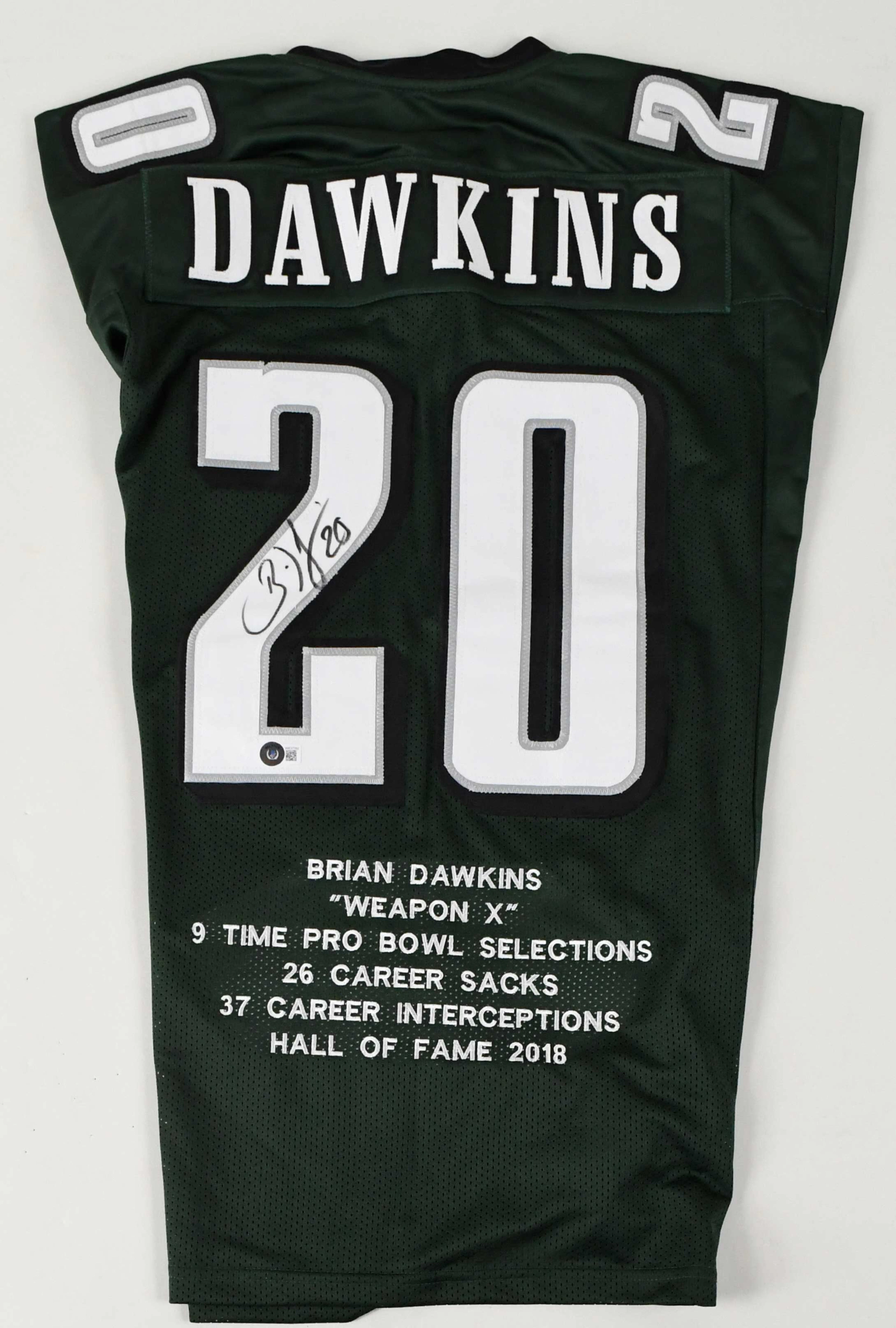"Brian Dawkins autographed Philadelphia Eagles stat...
